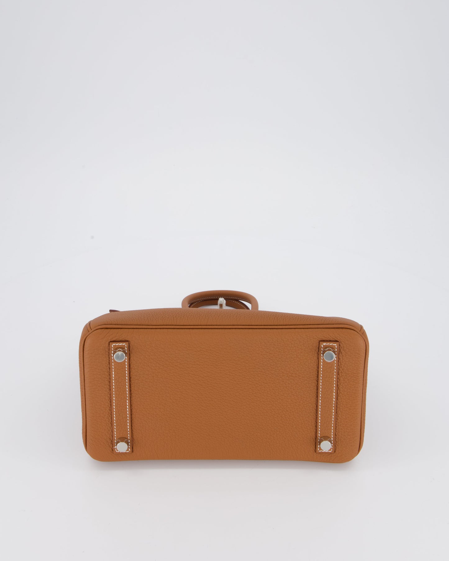 Hermes Birkin 25 Retourne Bag in Gold Togo Leather with Palladium Hardware