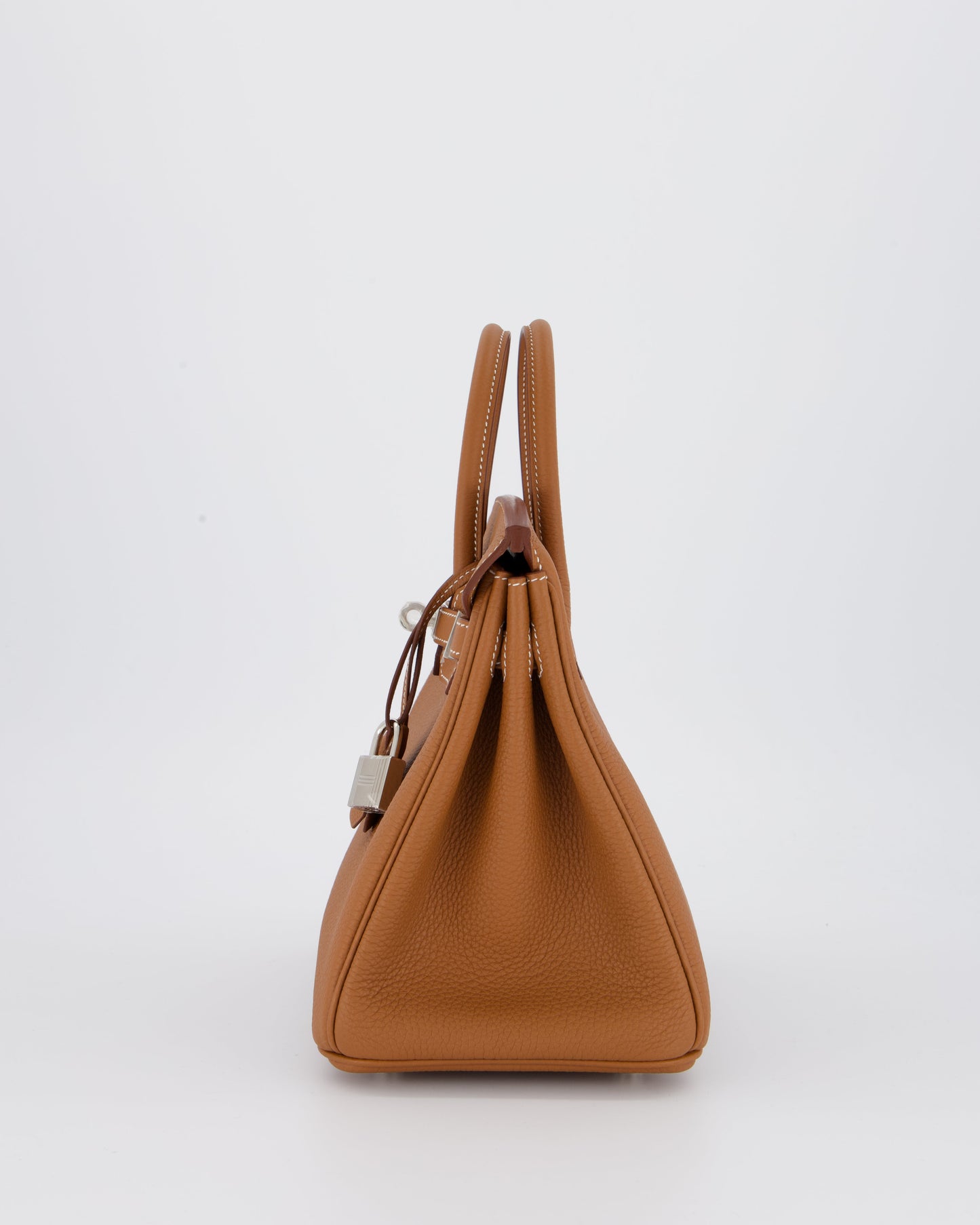 Hermes Birkin 25 Retourne Bag in Gold Togo Leather with Palladium Hardware