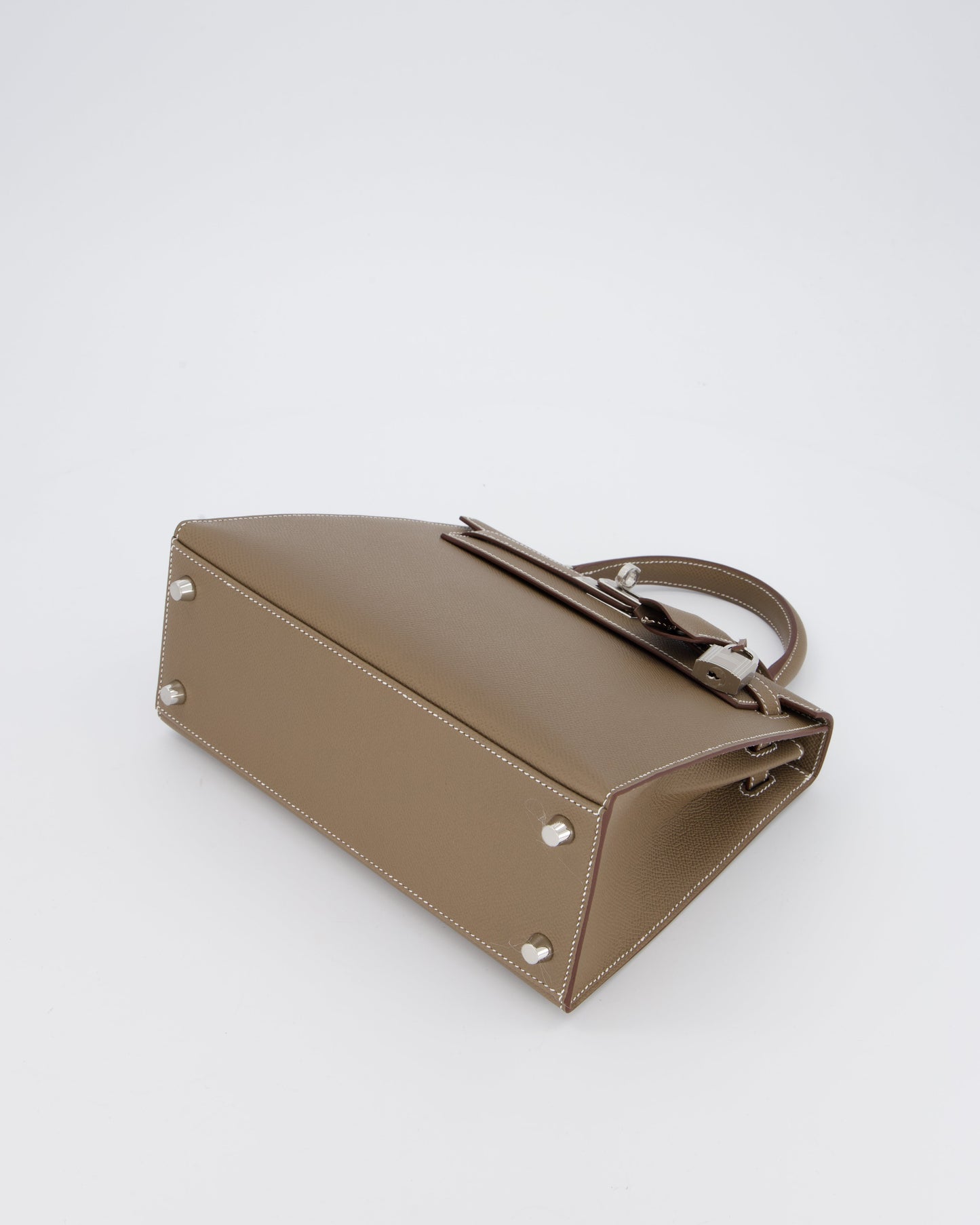Hermes Kelly 25 Sellier Bag in Etoupe Epsom Leather with Palladium Hardware