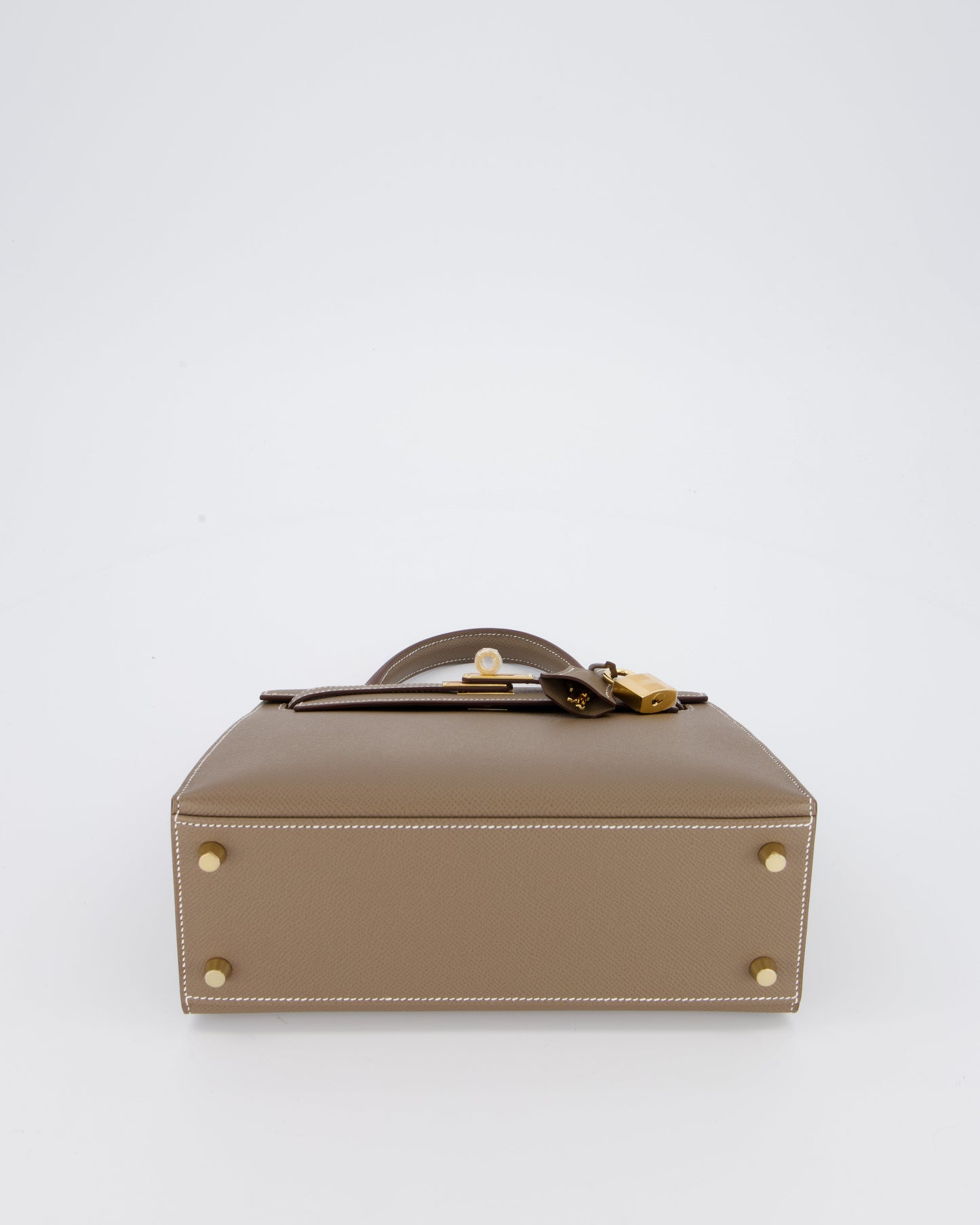 Hermes Kelly 25 Sellier in Etoupe Epsom Leather with Gold Hardware