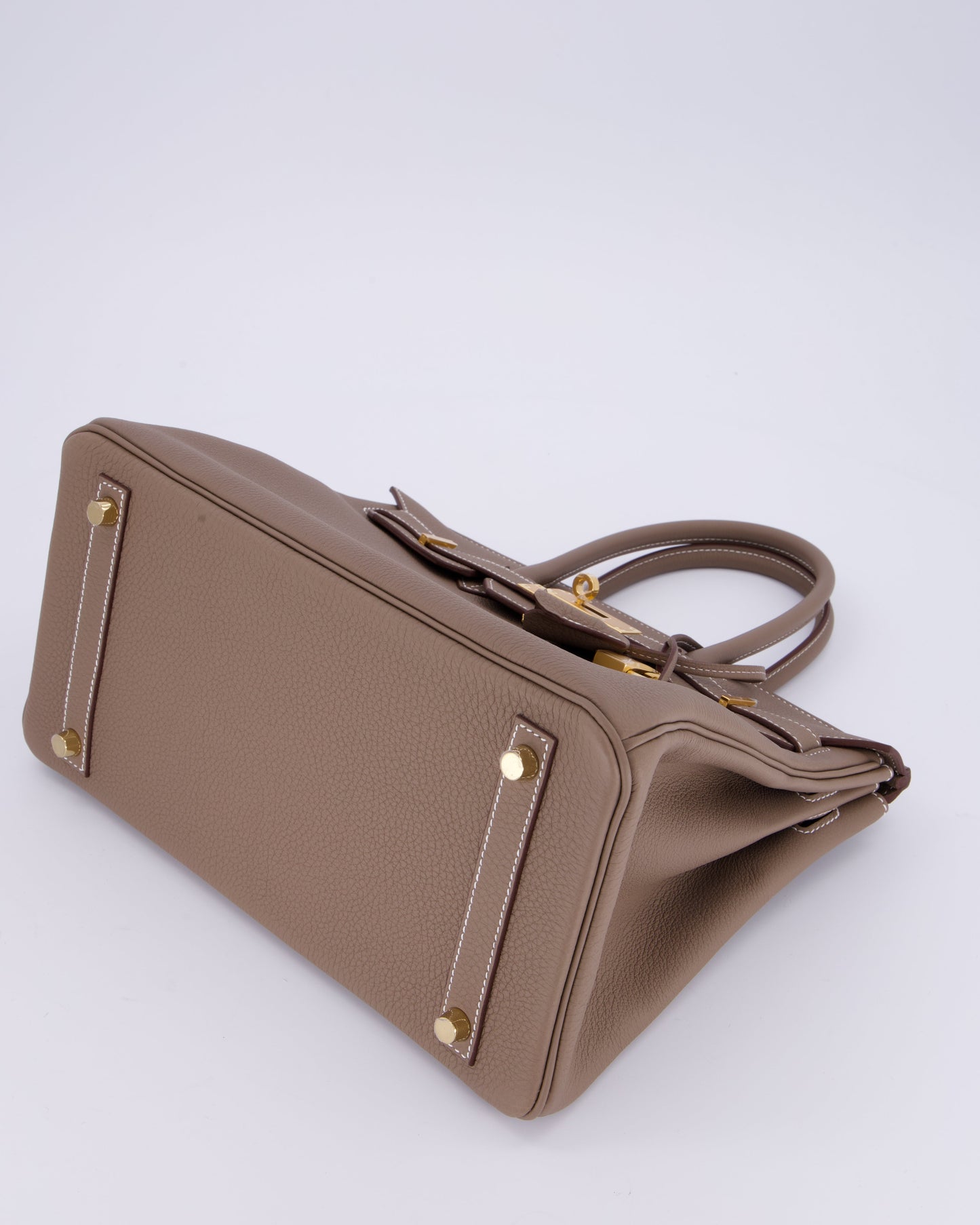 Hermes Birkin 30 Retourne Bag in Etoupe Togo Leather with Gold Hardware