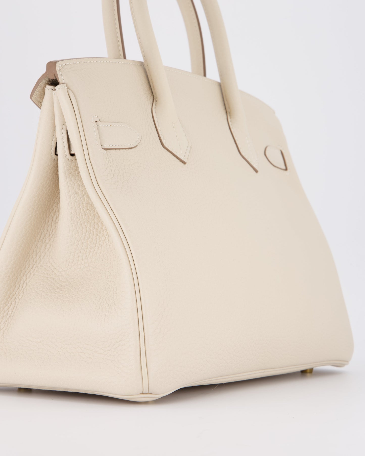 *VERY RARE* Hermes Birkin 30 Retourne Bag in Craie Togo Leather with Gold Hardware