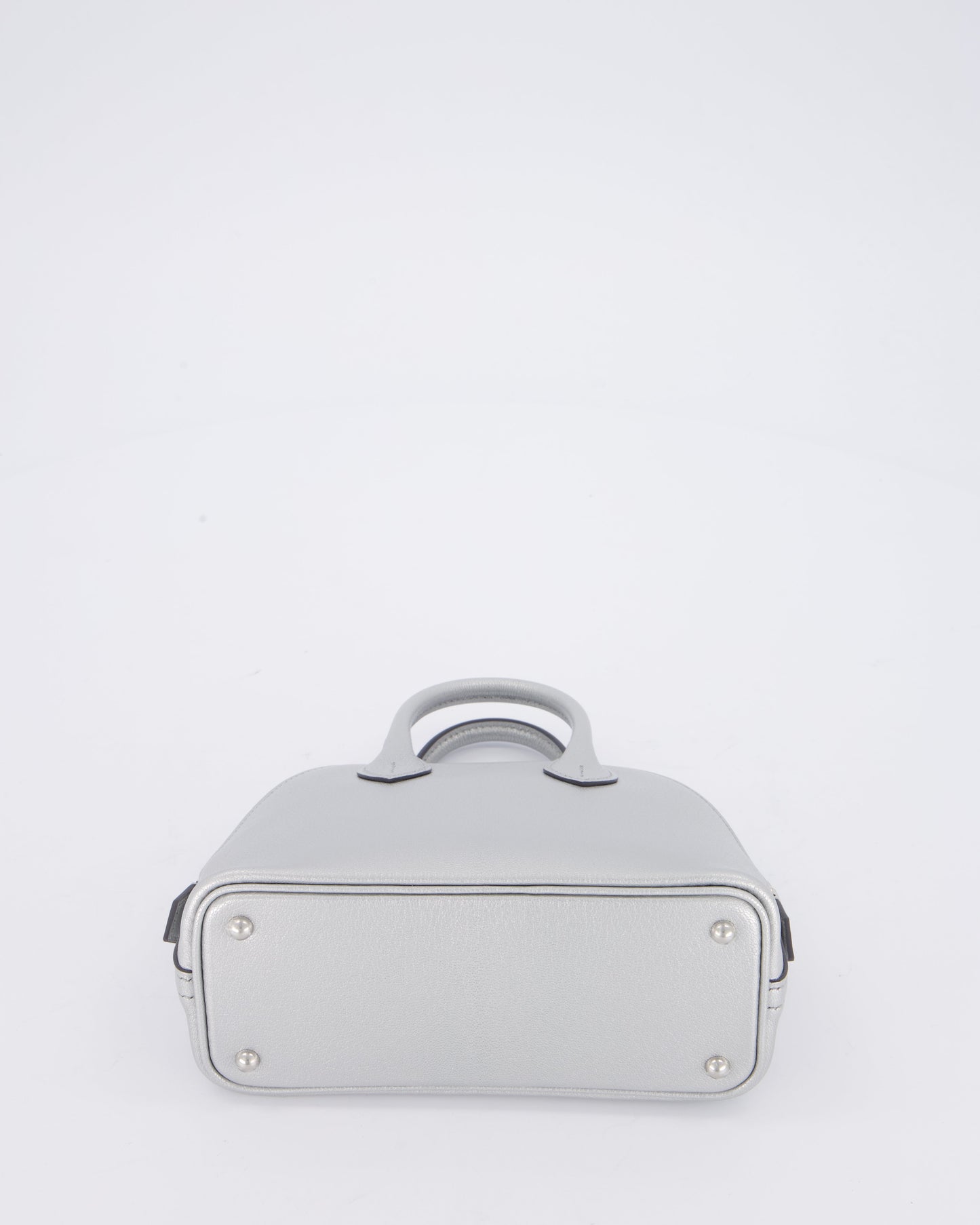 *HOT* Hermes Mini Bolide Bag in Argent Chevre Chamkila Leather with Palladium Hardware