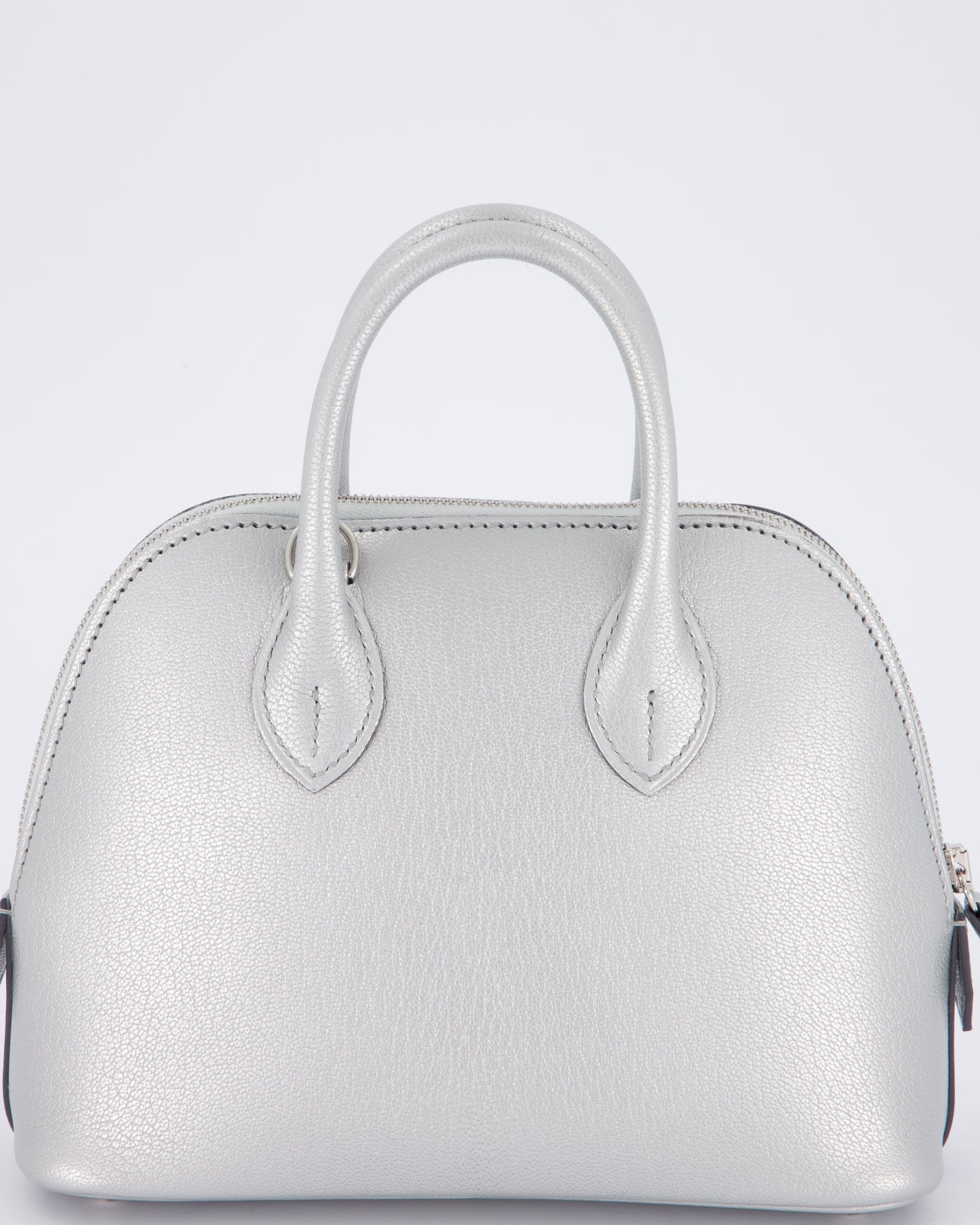 *HOT* Hermes Mini Bolide Bag in Argent Chevre Chamkila Leather with Palladium Hardware