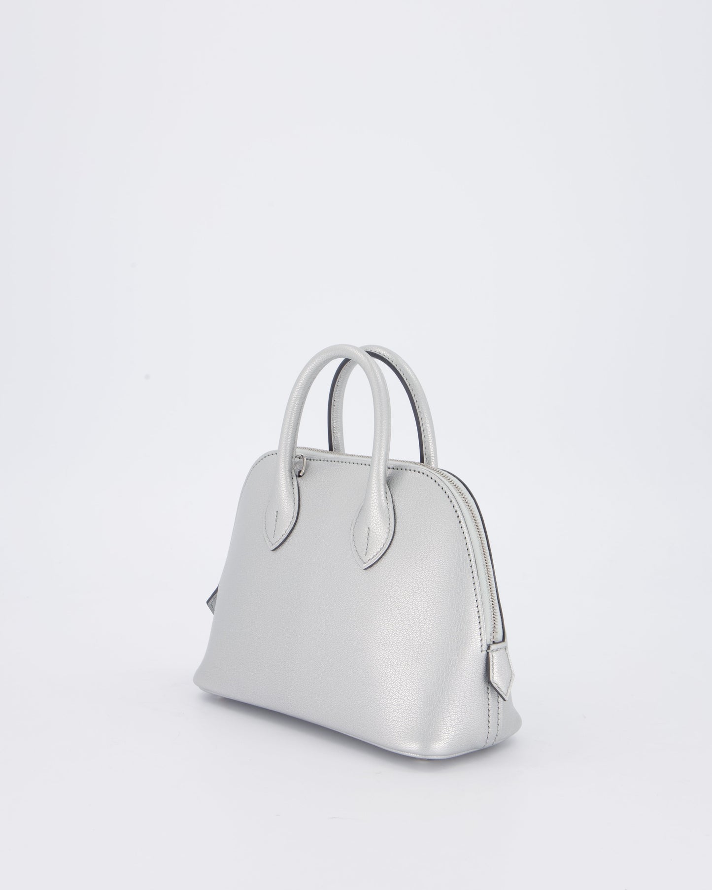 *HOT* Hermes Mini Bolide Bag in Argent Chevre Chamkila Leather with Palladium Hardware