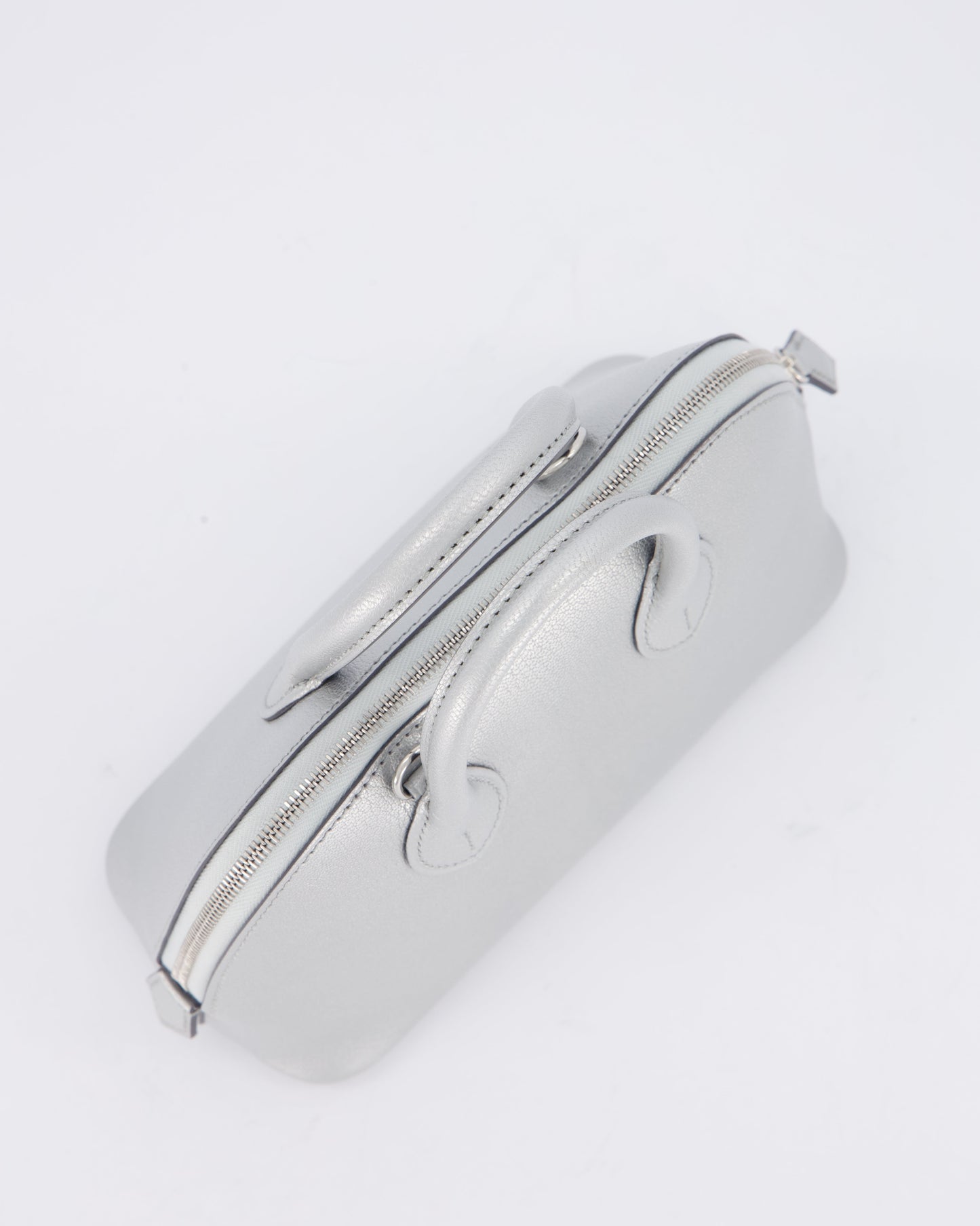 *HOT* Hermes Mini Bolide Bag in Argent Chevre Chamkila Leather with Palladium Hardware