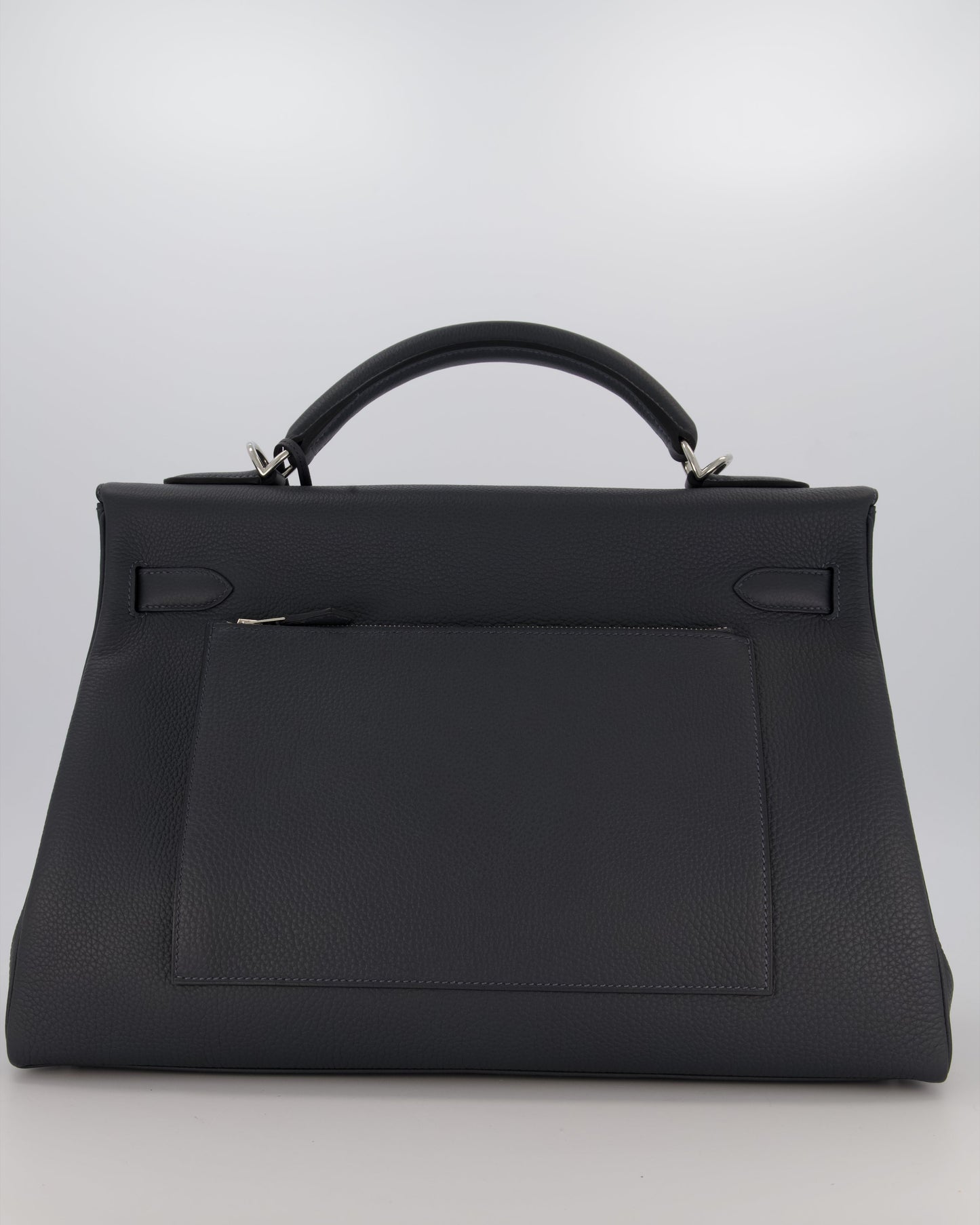 *RARE* Hermes Kelly 42 Maxi Retourne Bag in Gris Misty Togo Leather with Palladium Hardware