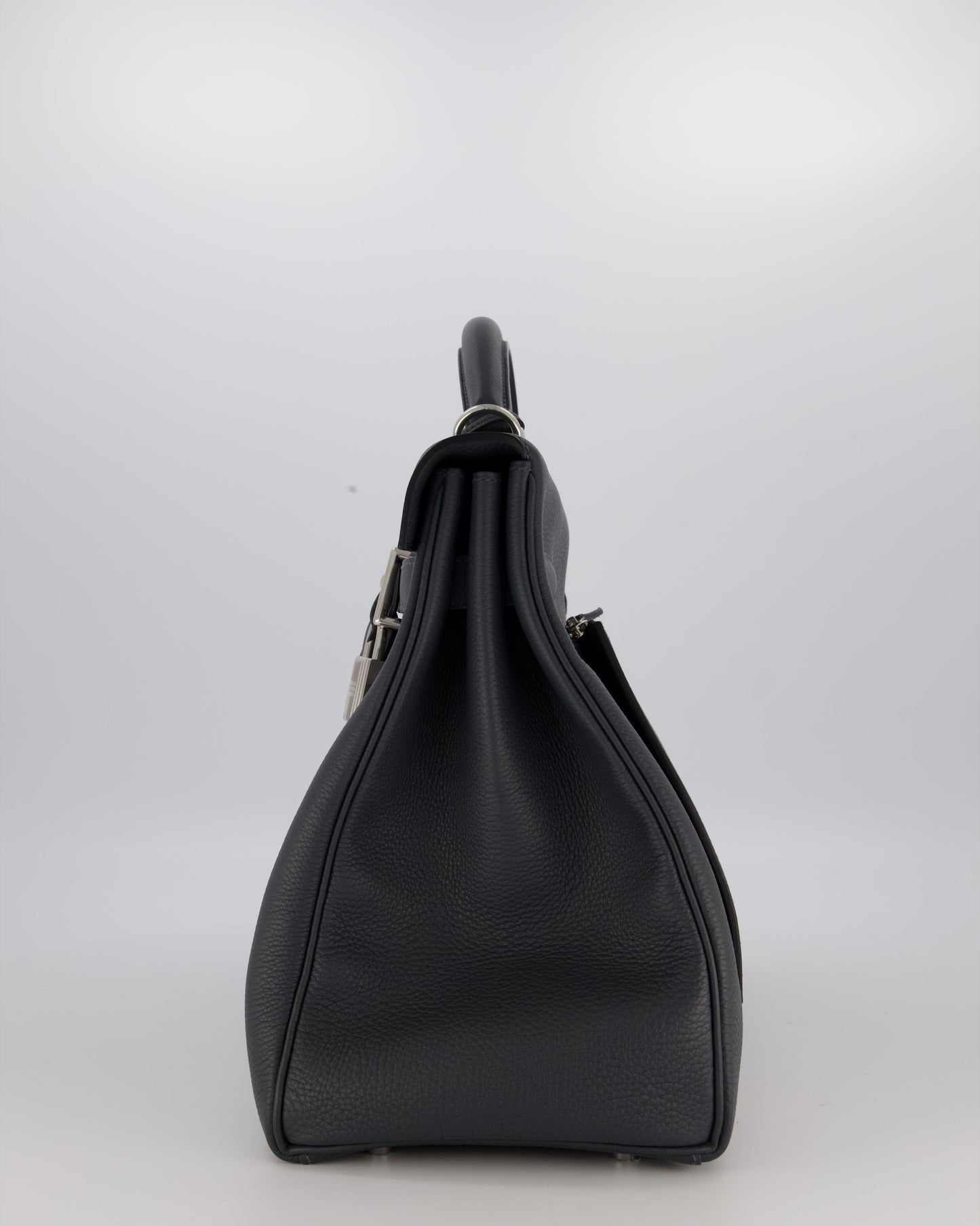 *RARE* Hermes Kelly 42 Maxi Retourne Bag in Gris Misty Togo Leather with Palladium Hardware
