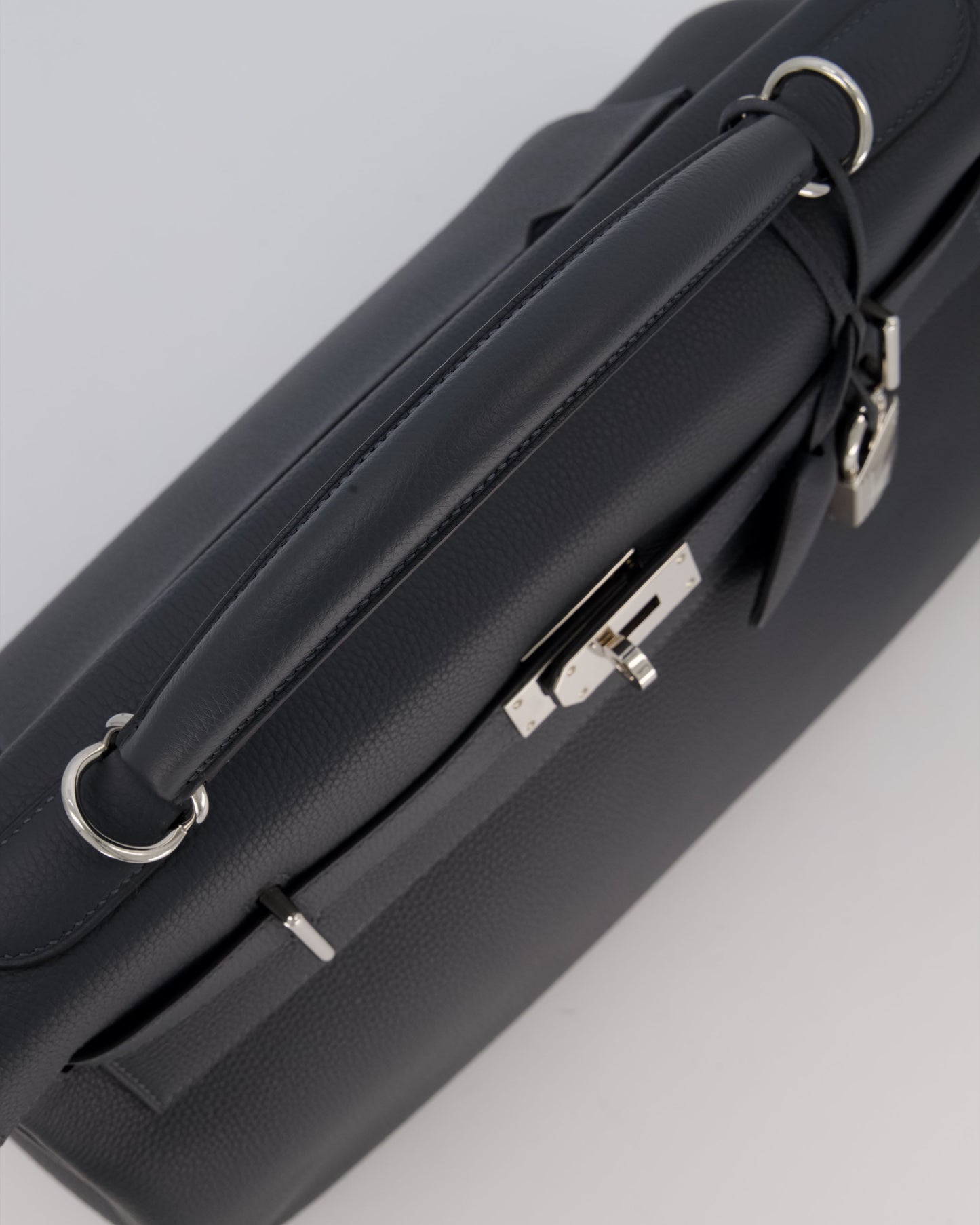 *RARE* Hermes Kelly 42 Maxi Retourne Bag in Gris Misty Togo Leather with Palladium Hardware
