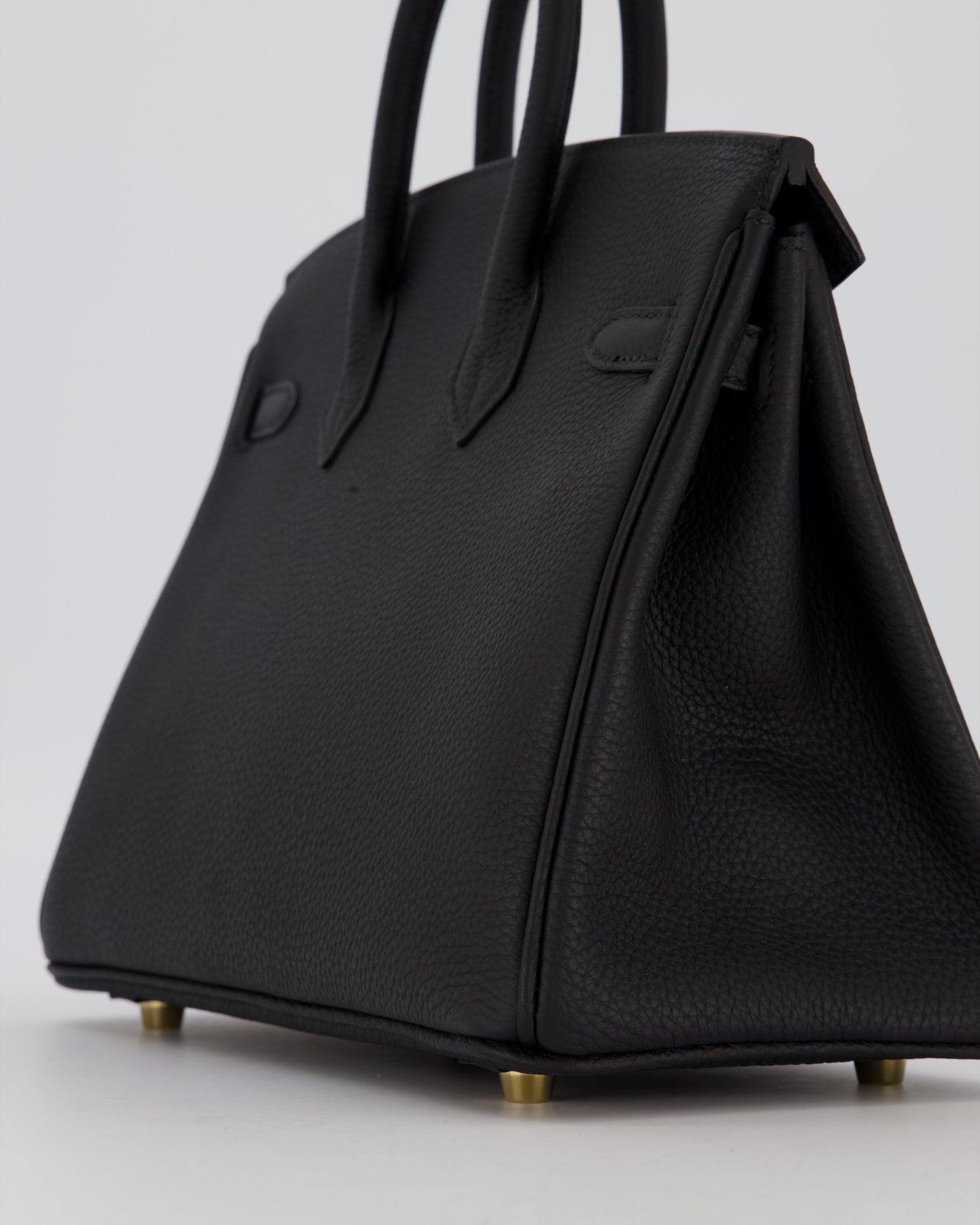 *RARE* Hermes Birkin 25 Retourne Bag in Noir Togo Leather with Gold Hardware