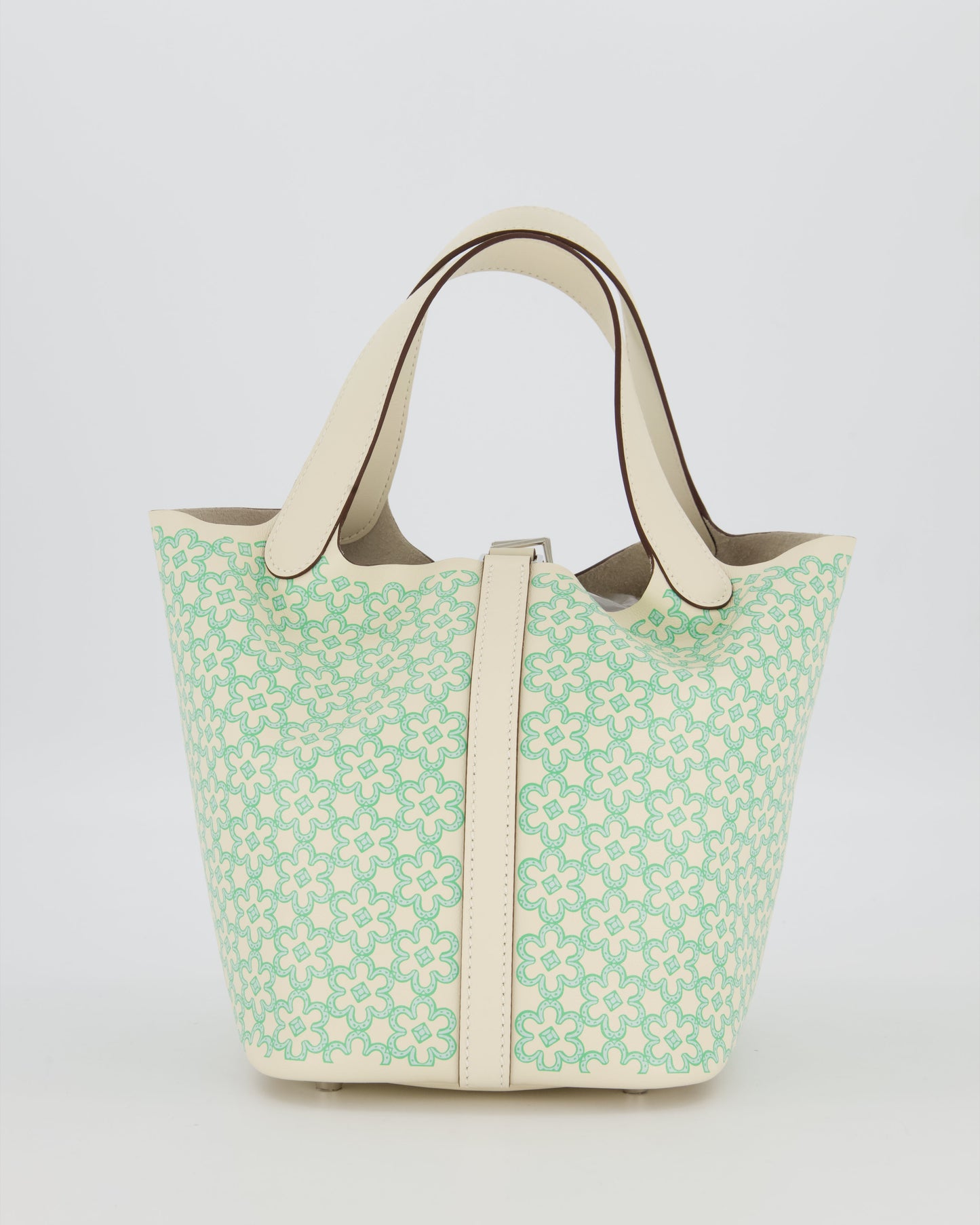 Hermes Picotin 18 Lucky Daisy Bag in Nata Swift Leather with Palladium Hardware