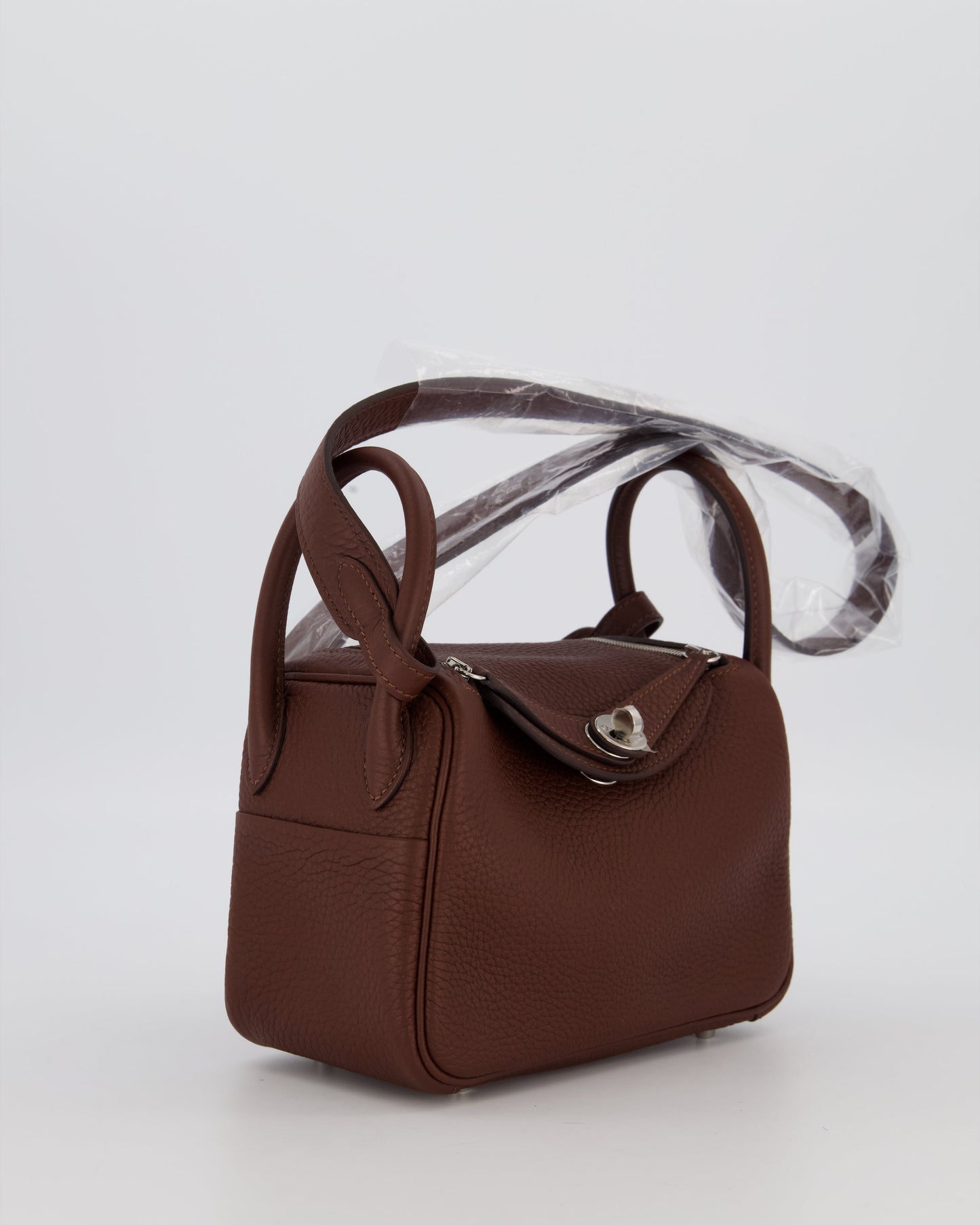 Hermes Mini Lindy Bag in Terre Togo Leather with Palladium Hardware