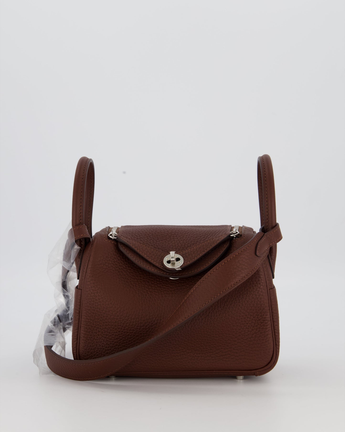 Hermes Mini Lindy Bag in Terre Togo Leather with Palladium Hardware