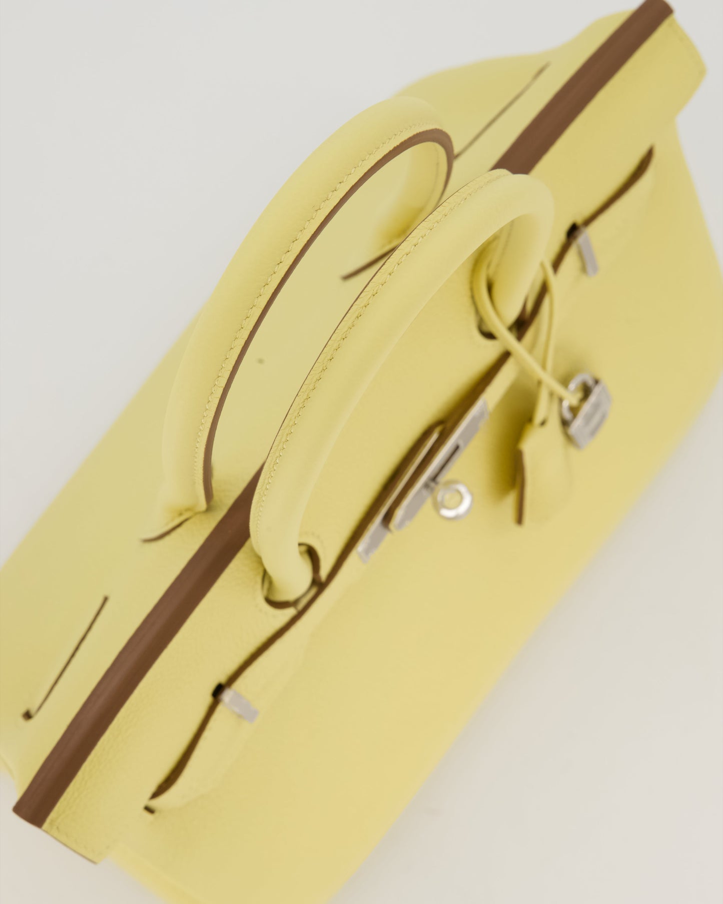 Hermes Birkin 30 Retourne Bag in Jaune Poussin Togo Leather with Palladium Hardware