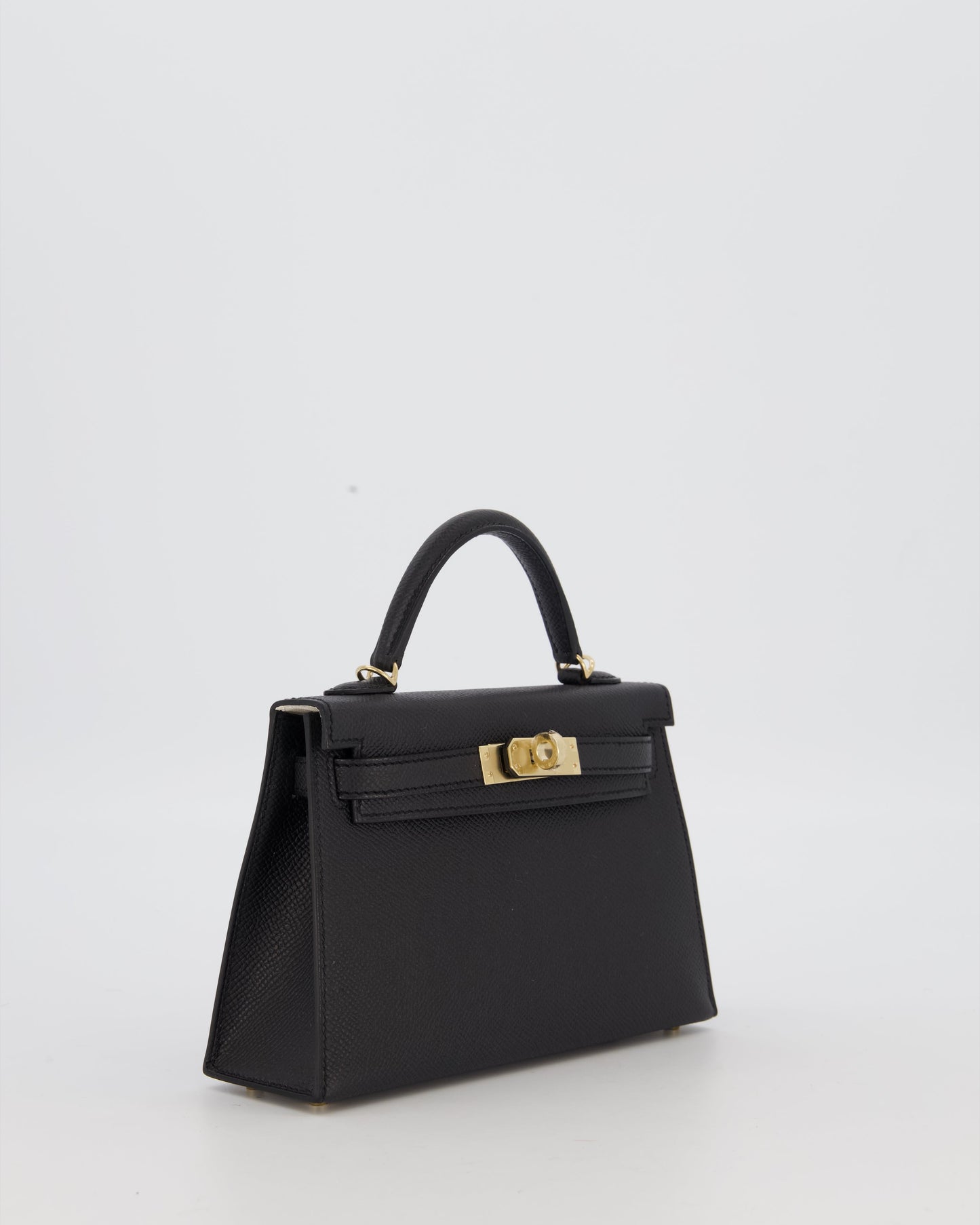 *SUPER RARE* Hermes HSS Mini Kelly II 20 Verso Bag in Noir Epsom Leather with Permabrass Hardware and Nata Interior