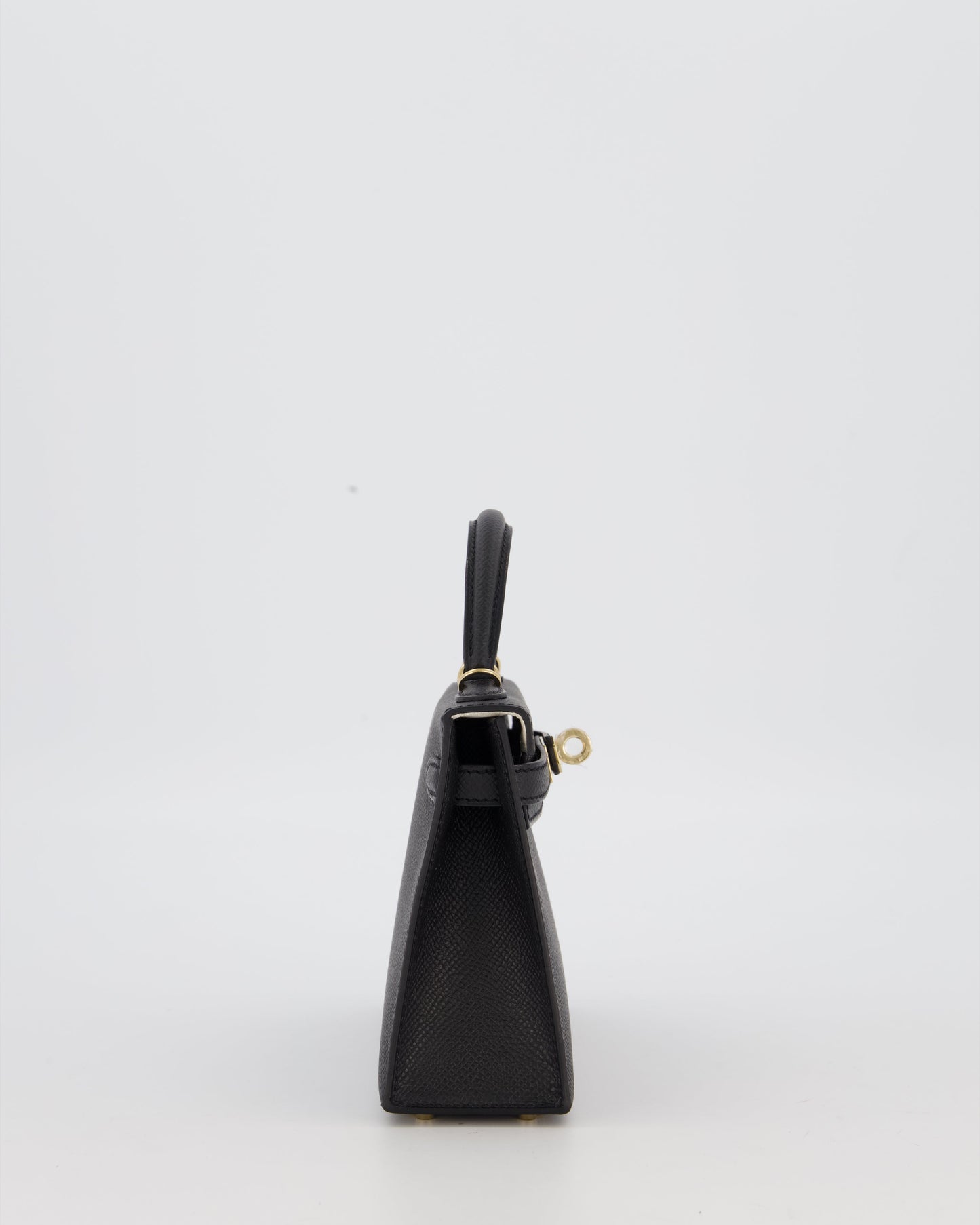 *SUPER RARE* Hermes HSS Mini Kelly II 20 Verso Bag in Noir Epsom Leather with Permabrass Hardware and Nata Interior