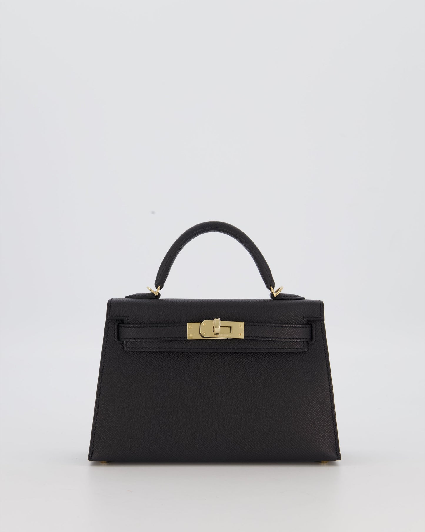 *SUPER RARE* Hermes HSS Mini Kelly II 20 Verso Bag in Noir Epsom Leather with Permabrass Hardware and Nata Interior