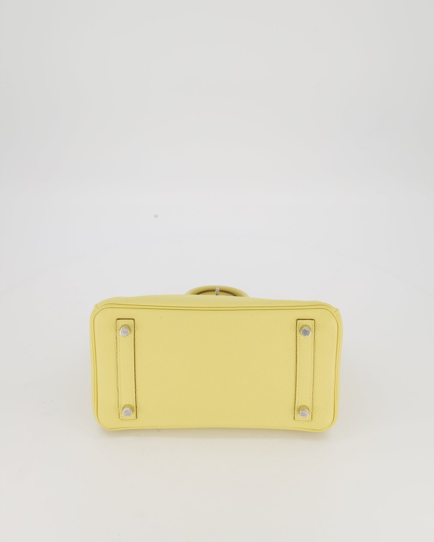 Hermes Birkin 25 Retourne Bag in Jaune Poussin Togo Leather with Palladium Hardware