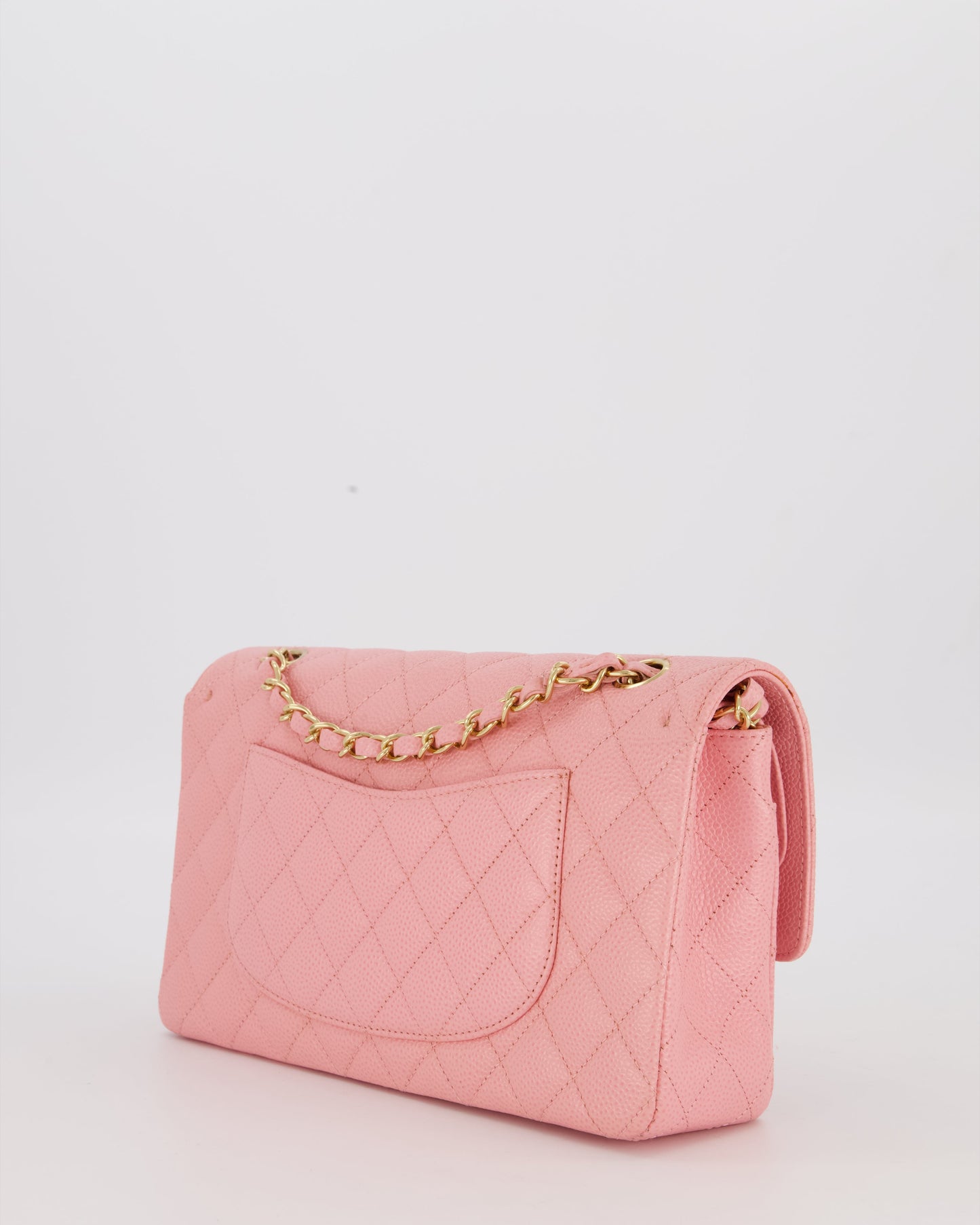 *HOT* Chanel Bubblegum Pink Vintage Classic Medium Double Flap Bag in Caviar Leather with 24K Gold Hardware