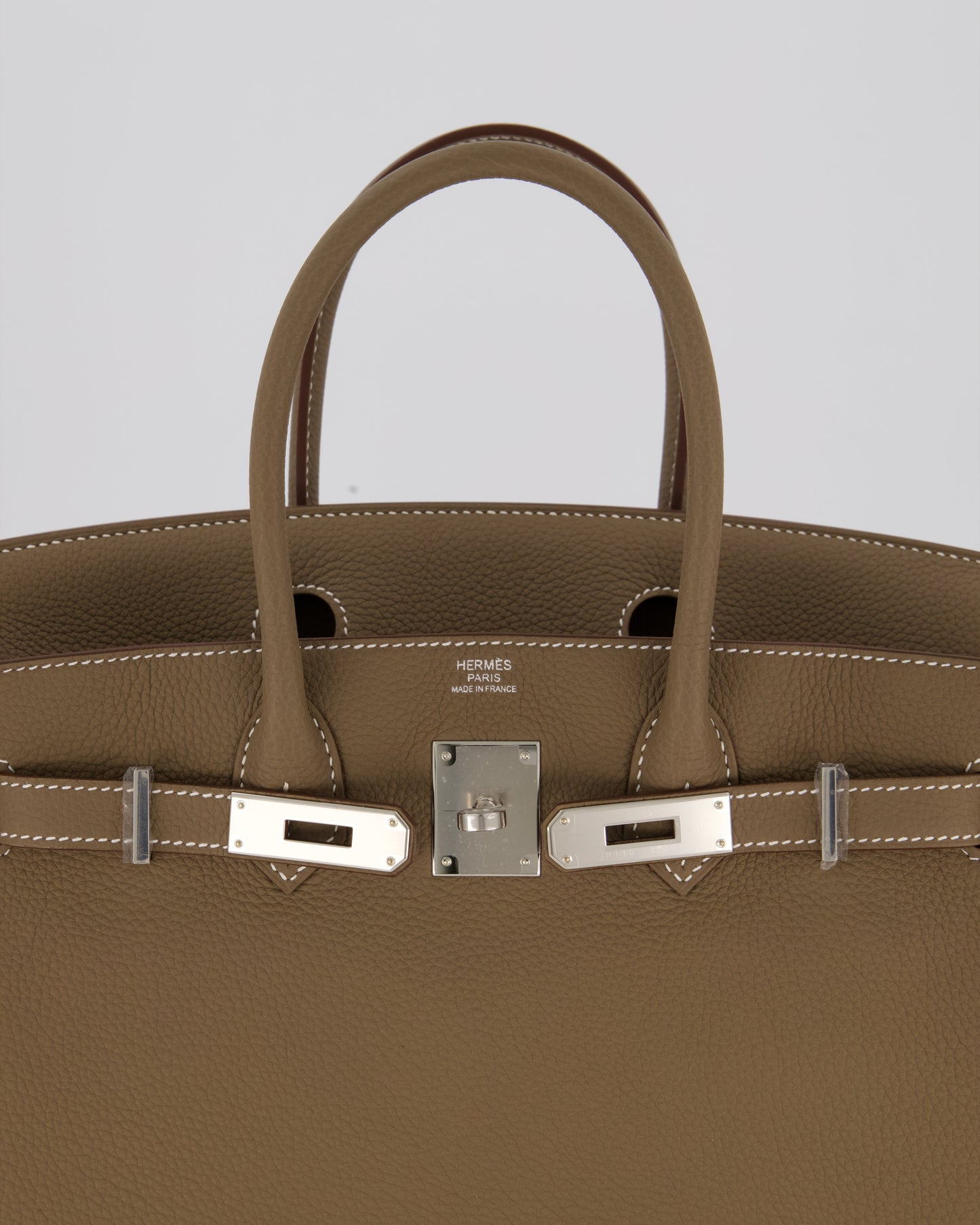 Hermes Birkin 30 Retourne Bag in Etoupe Togo Leather with Palladium Hardware
