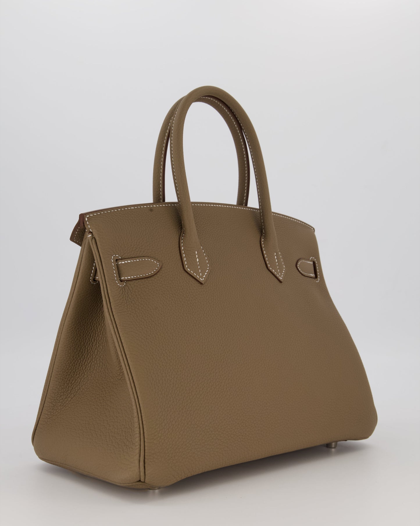 Hermes Birkin 30 Retourne Bag in Etoupe Togo Leather with Palladium Hardware