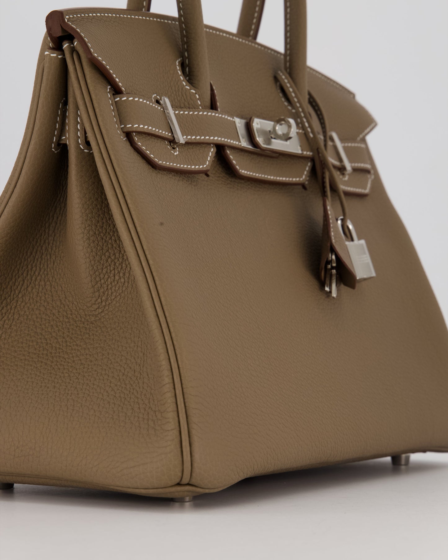 Hermes Birkin 30 Retourne Bag in Etoupe Togo Leather with Palladium Hardware