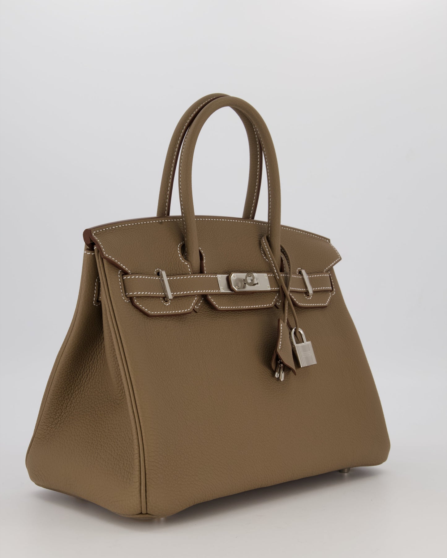 Hermes Birkin 30 Retourne Bag in Etoupe Togo Leather with Palladium Hardware