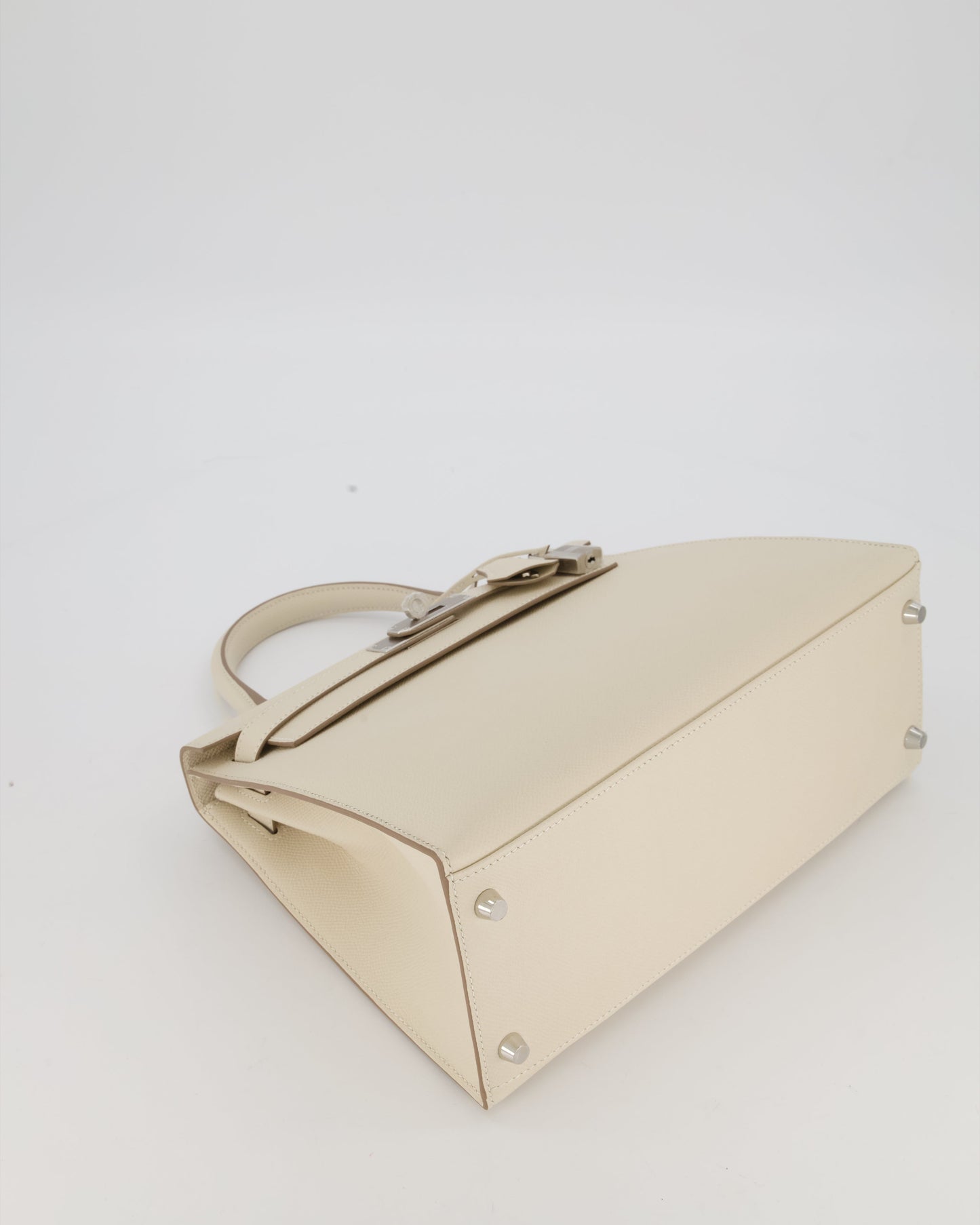 *HOT* Hermes Kelly 28 Sellier Bag in Craie Epsom Leather with Palladium Hardware
