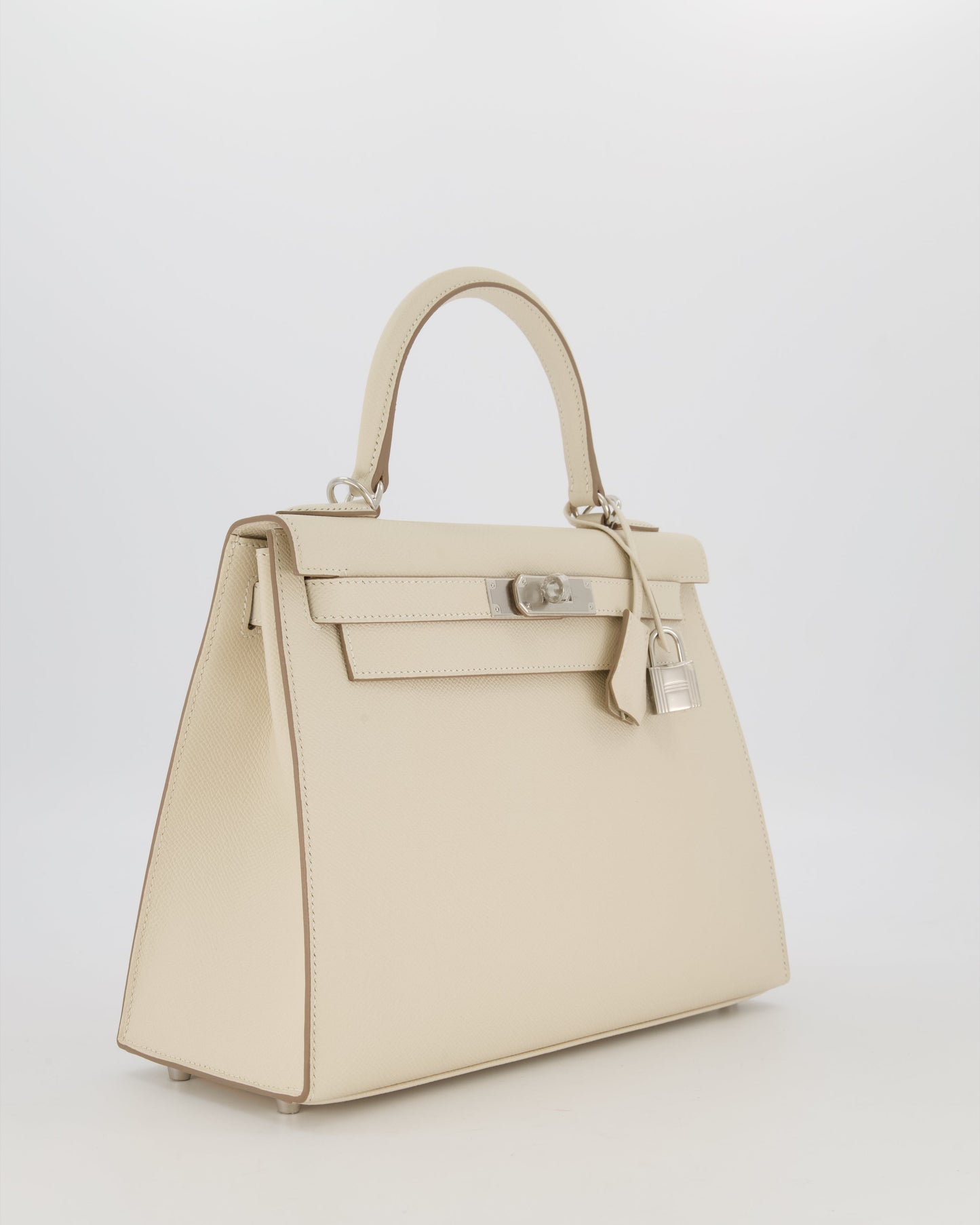 *HOT* Hermes Kelly 28 Sellier Bag in Craie Epsom Leather with Palladium Hardware