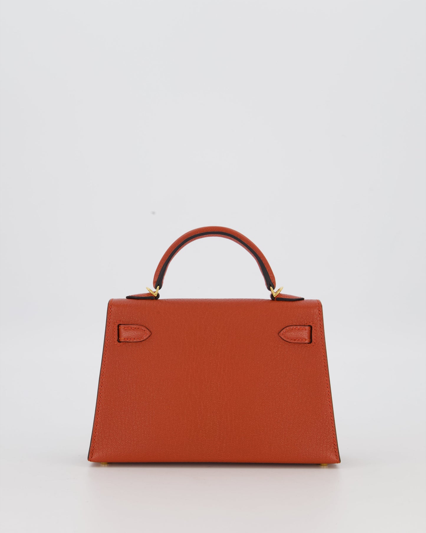 *SUPER RARE* Hermes HSS Mini Kelly II 20 Bag in Brique & Bleu Indigo Interior Chèvre Mysore Leather with Gold Hardware