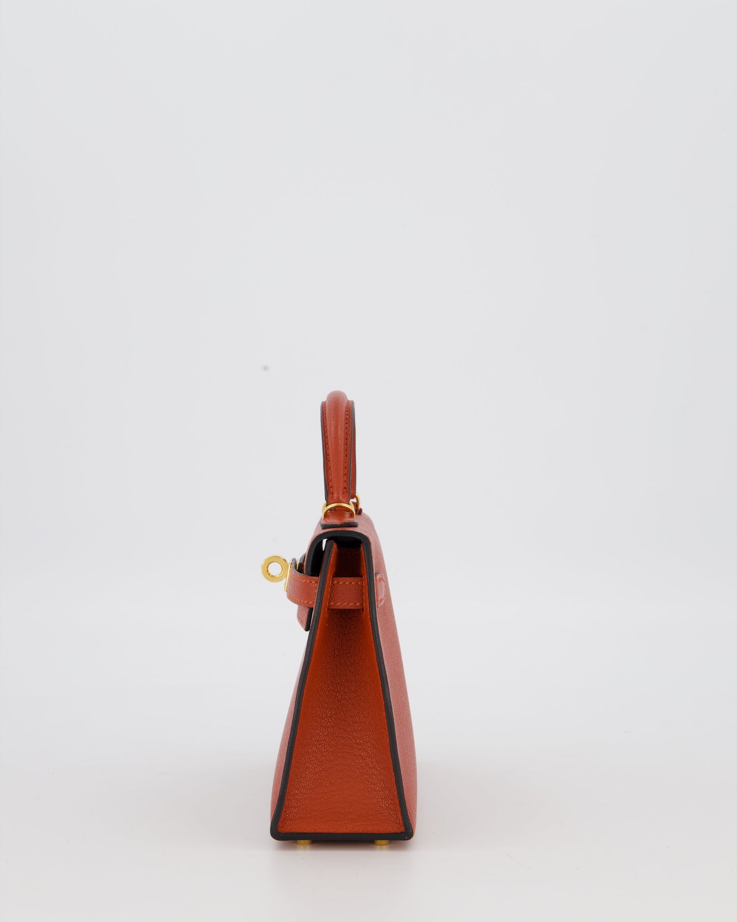 *SUPER RARE* Hermes HSS Mini Kelly II 20 Bag in Brique & Bleu Indigo Interior Chèvre Mysore Leather with Gold Hardware