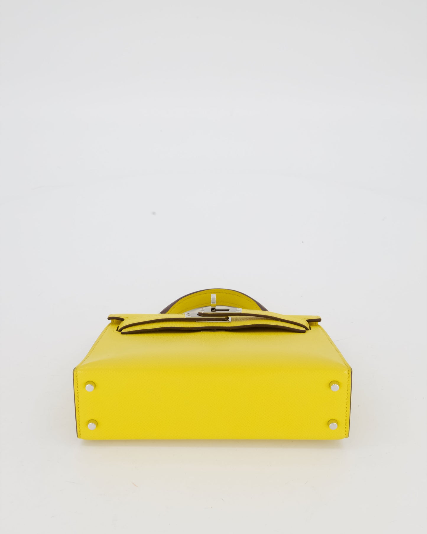 Hermes Mini Kelly II 20 Bag in Jaune De Naples Epsom Leather with Palladium Hardware