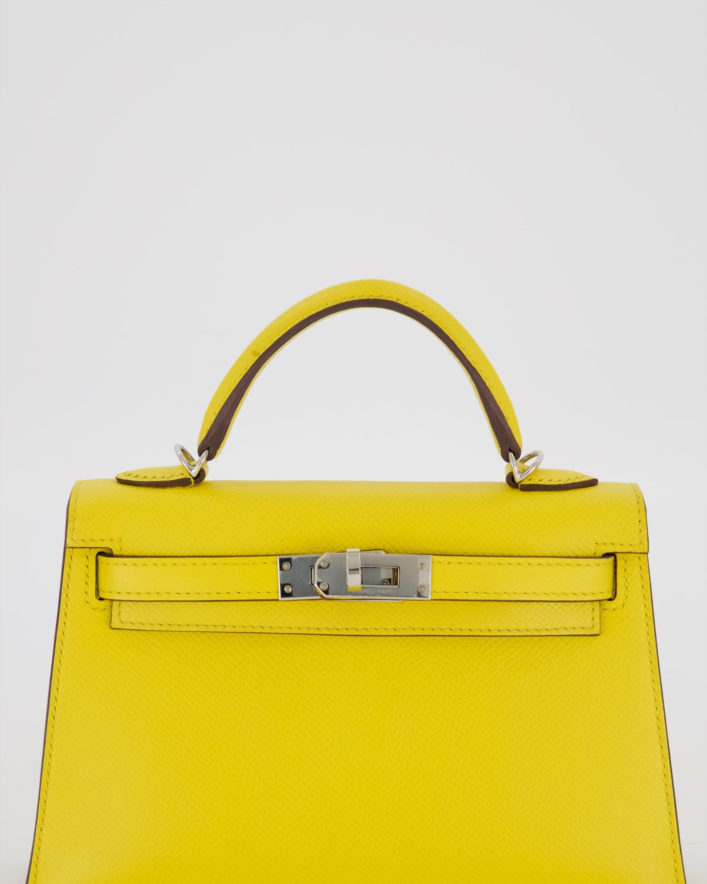 Hermes Mini Kelly II 20 Bag in Jaune De Naples Epsom Leather with Palladium Hardware