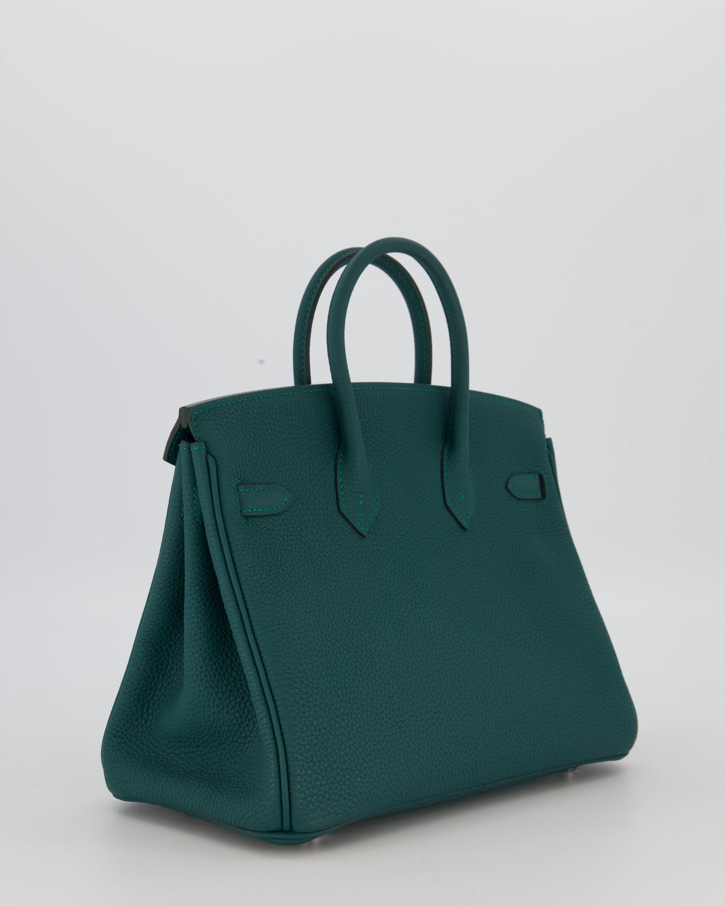 Hermes Birkin 25 Retourne Bag in Malachite Togo Leather with Palladium Hardware