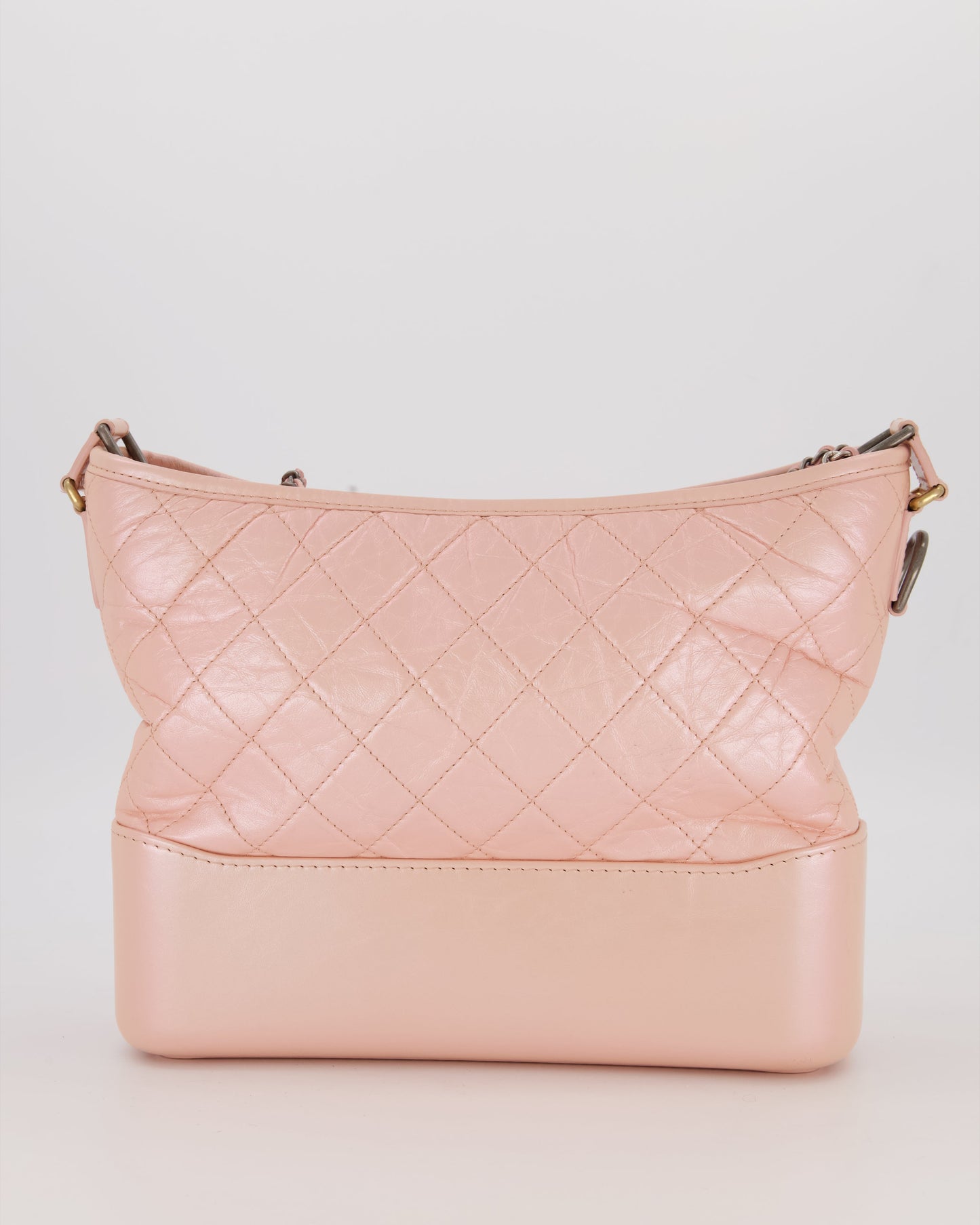 Chanel Large Gabrielle Bag in Light Pink Crumpled Calfskin Leather with Mixed Hardware