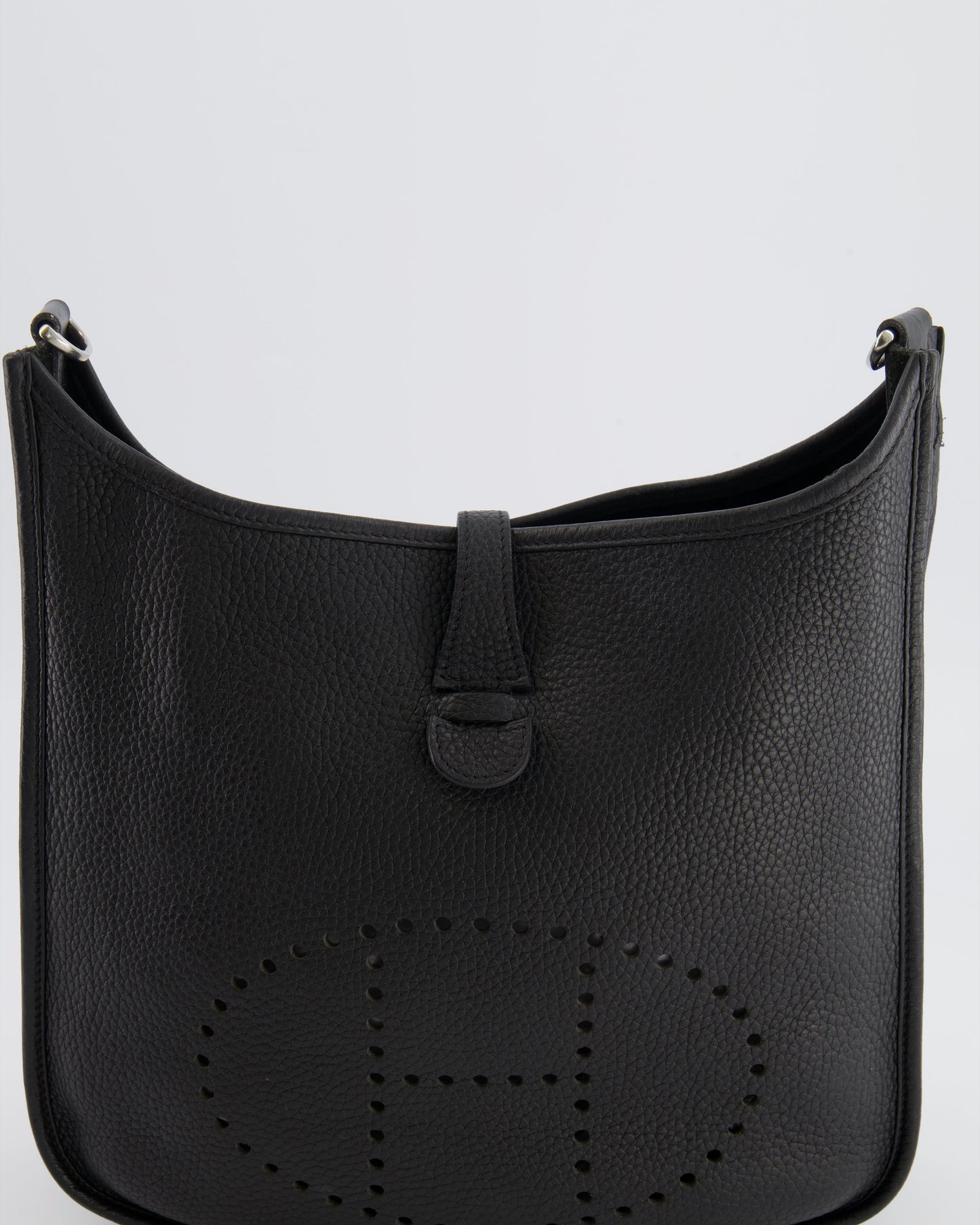 Hermes Evelyne 29 Bag in Noir Clemence Leather with Palladium Hardware