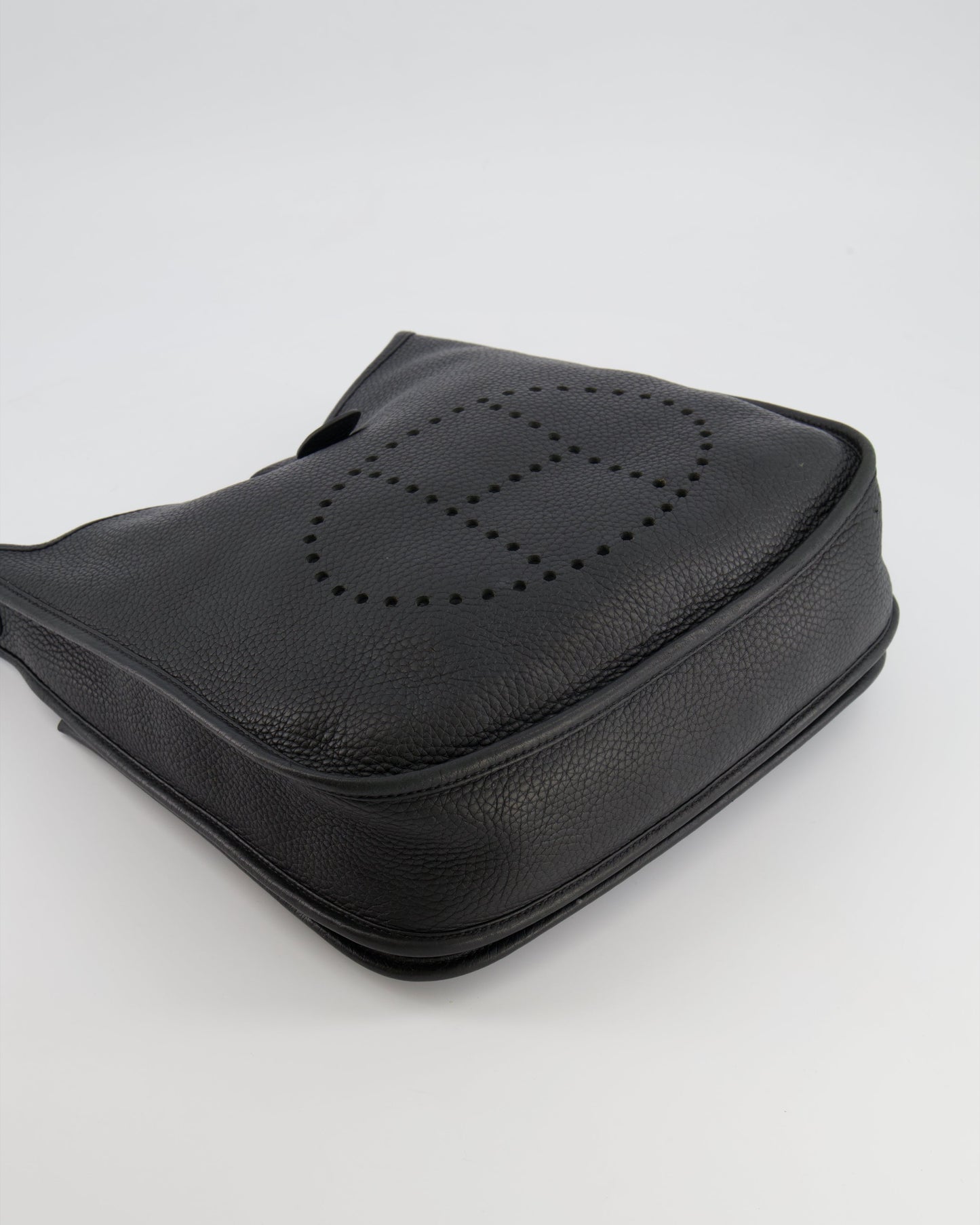 Hermes Evelyne 29 Bag in Noir Clemence Leather with Palladium Hardware
