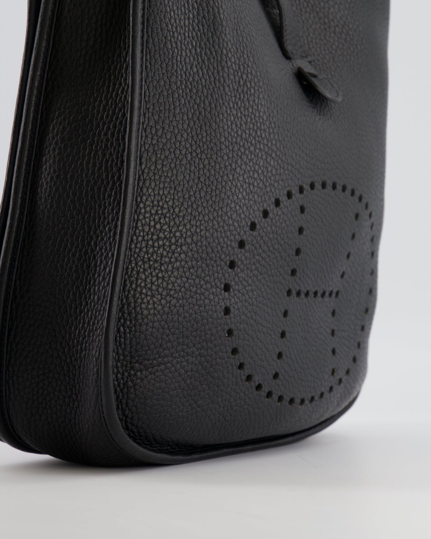 Hermes Evelyne 29 Bag in Noir Clemence Leather with Palladium Hardware