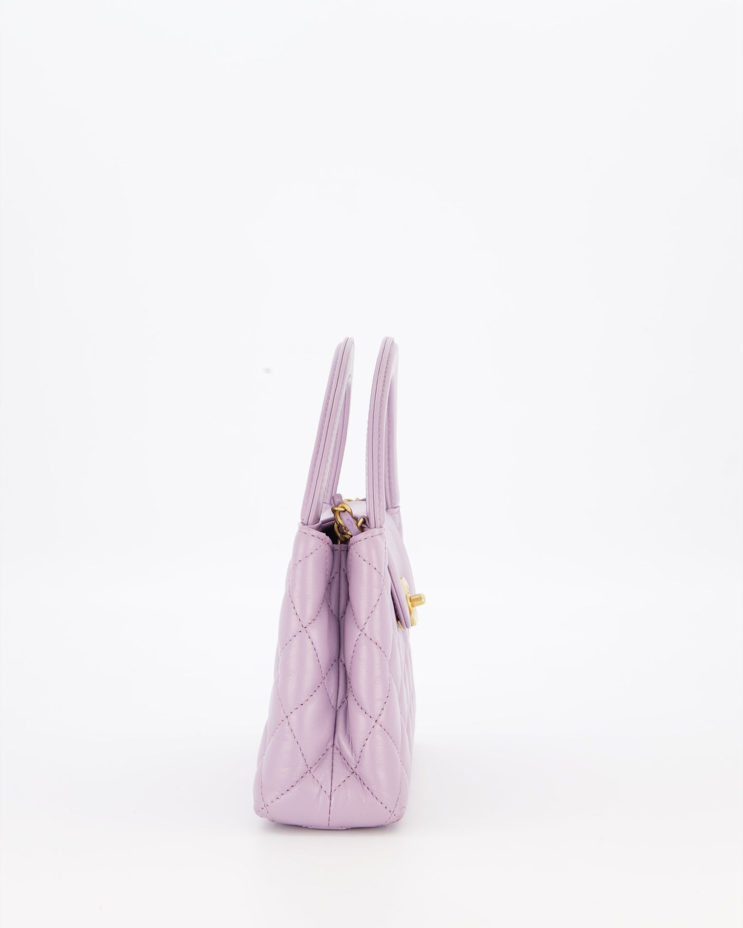 *HOT COLOUR* Chanel Lilac Small Mini Kelly Shopping Bag in Calfskin Leather with Brushed Gold Hardware