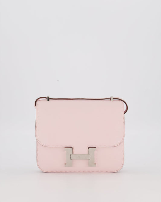 Hermes Constance III 18 Miroir Bag in Rose Darling Chevrè Mysore Leather with Palladium Permabrass Hardware