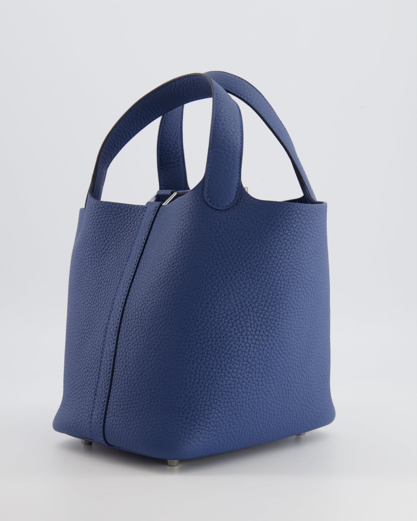 Hermes Picotin Lock 18 Bag in Blue Tie Clemence Leather with Palladium Hardware