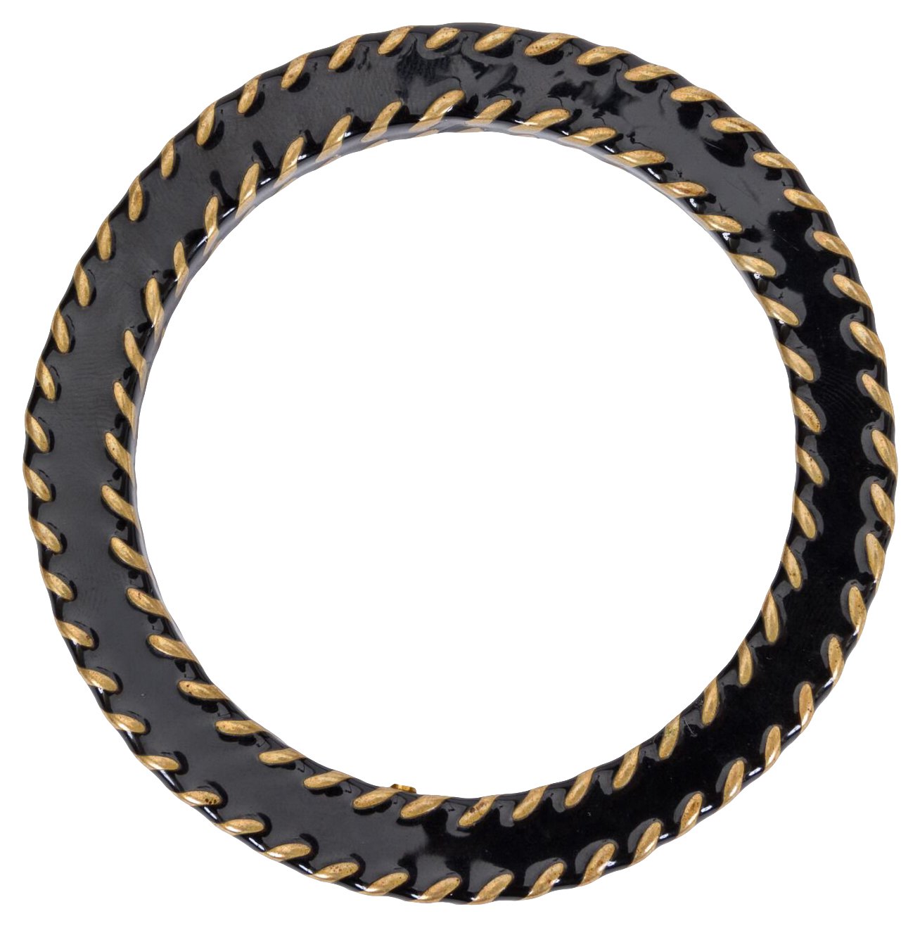 Chanel Black & Gold Metal Bangle
