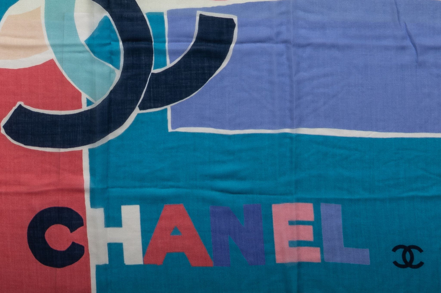 Chanel BN Multicolor Logo Cashmere Shawl