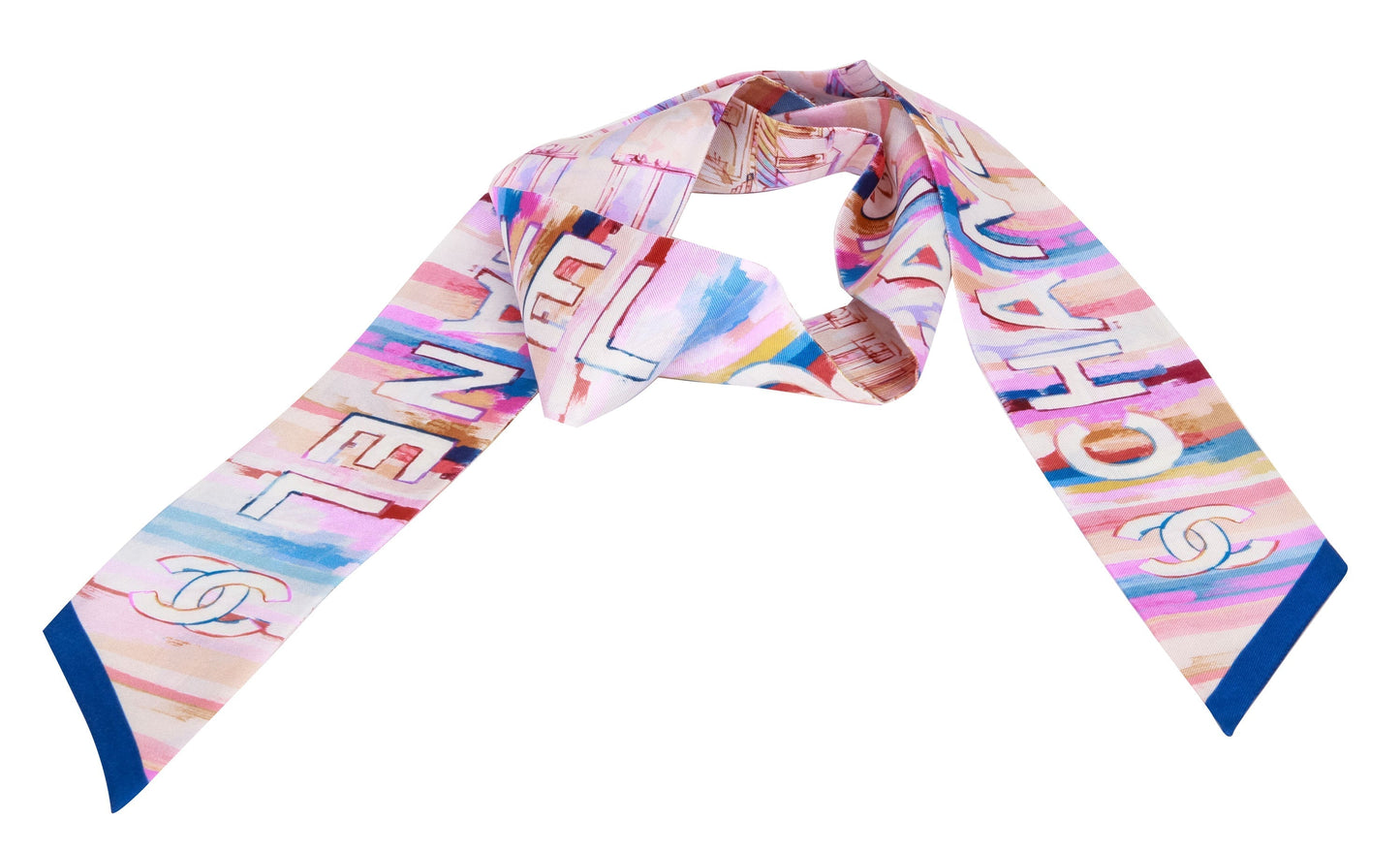 Chanel Pastel Roofs Silk Twilly