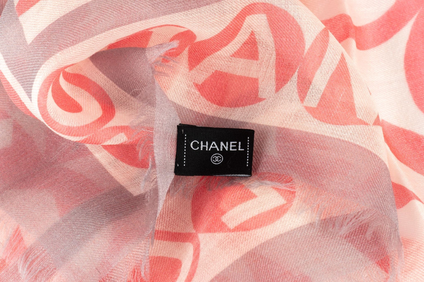 Chanel New Pink Grey Cashmere Shawl