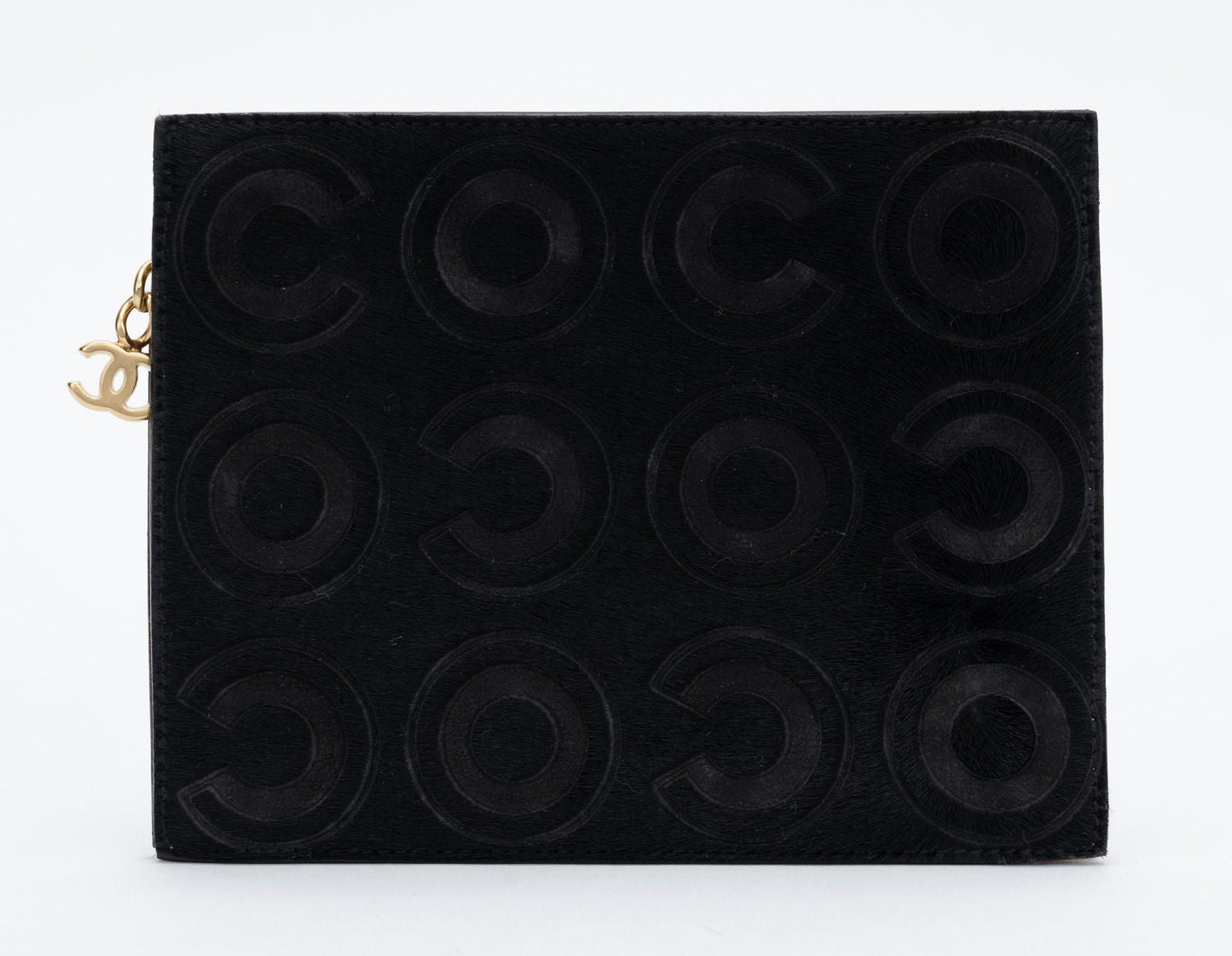 Chanel Black Pony Hair Coco Pouch