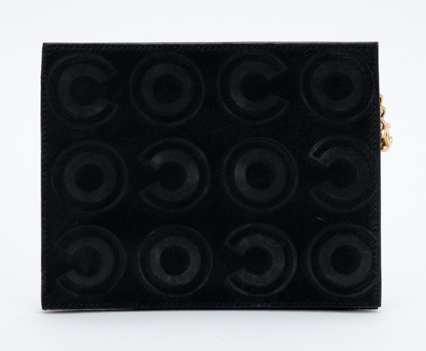 Chanel Black Pony Hair Coco Pouch