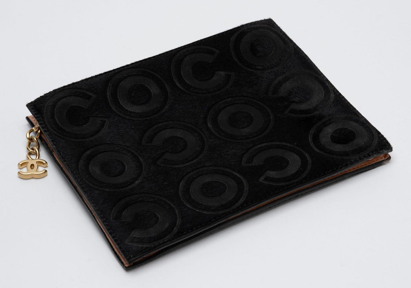 Chanel Black Pony Hair Coco Pouch