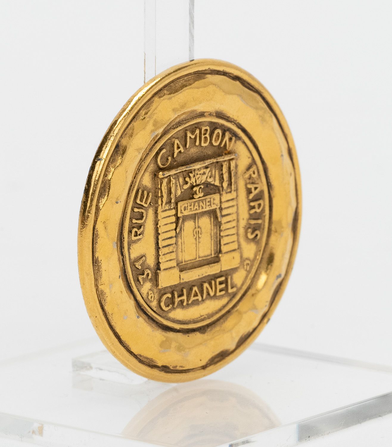 Chanel 80 s Rue Cambon Round Pin