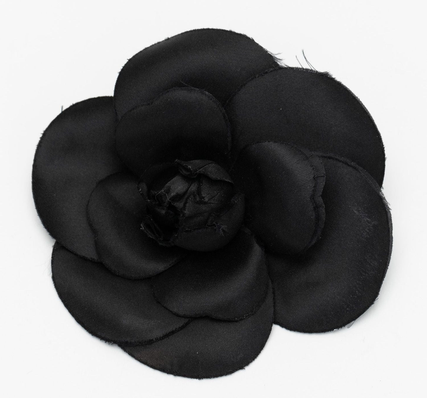 Chanel Vintage Camellia Pin Black 1985